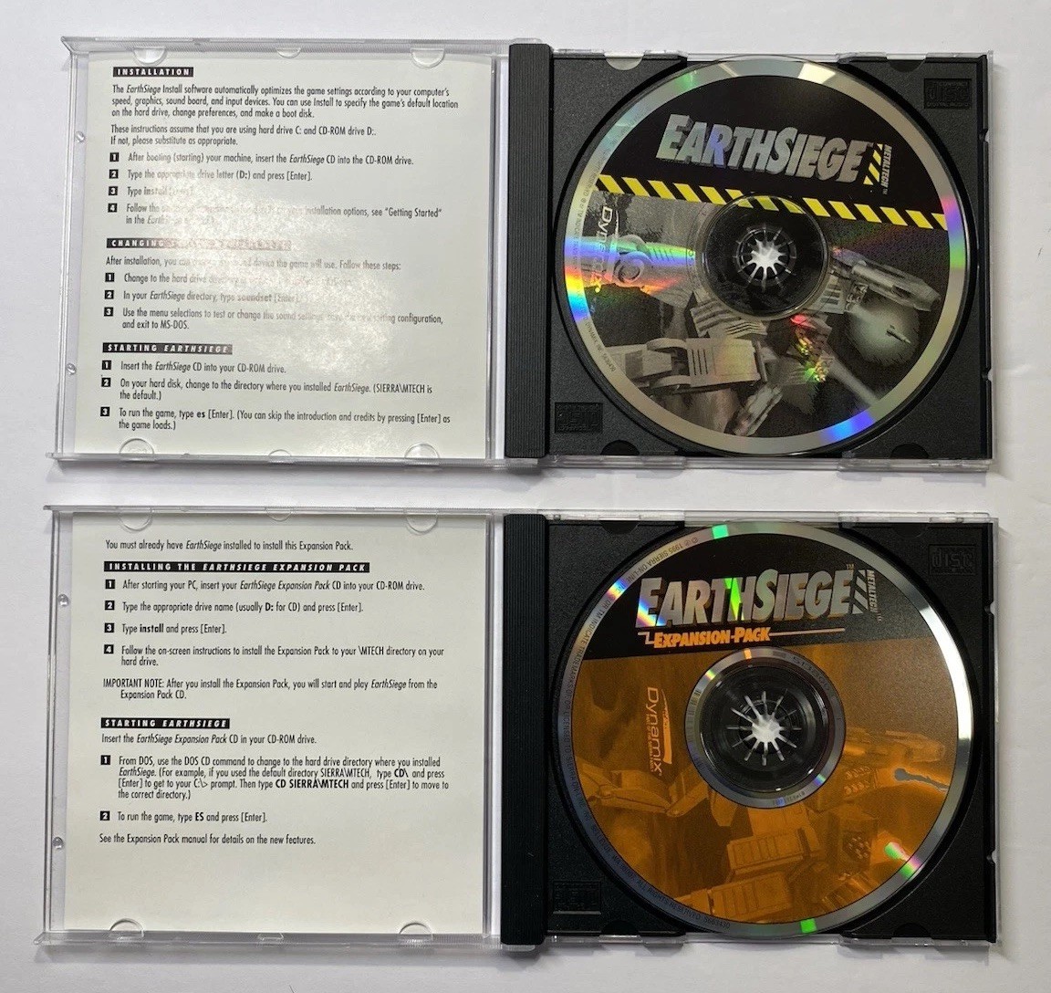 Classic PC Games Comanche Maximum Overkill & Earthsiege W/ Expansion C/W Manuals