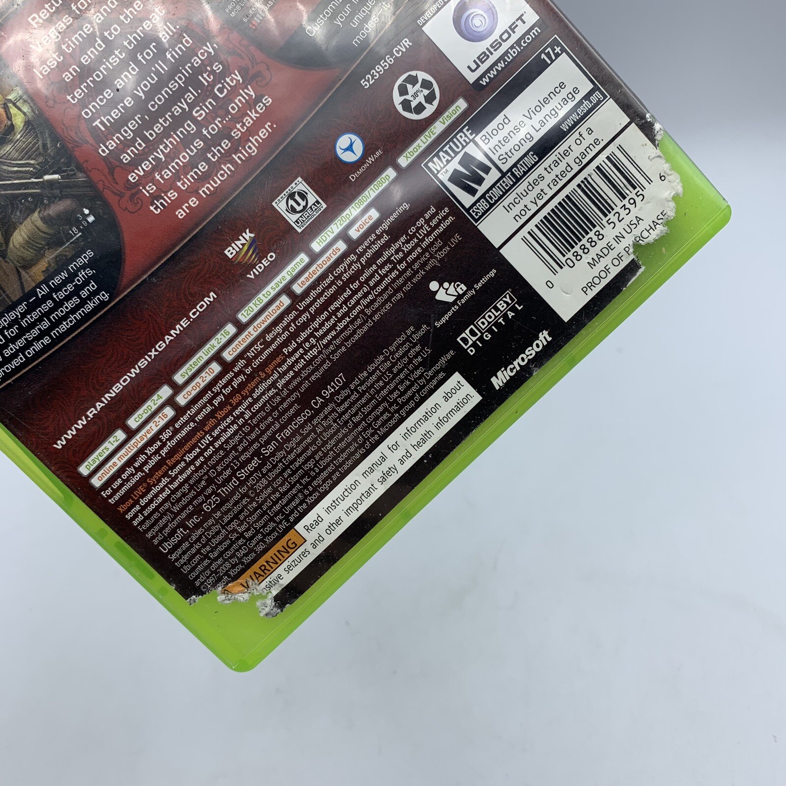 Rainbow Six Vegas 2 & Ghost Recon Future Soldier (Xbox 360) Lot Of 2