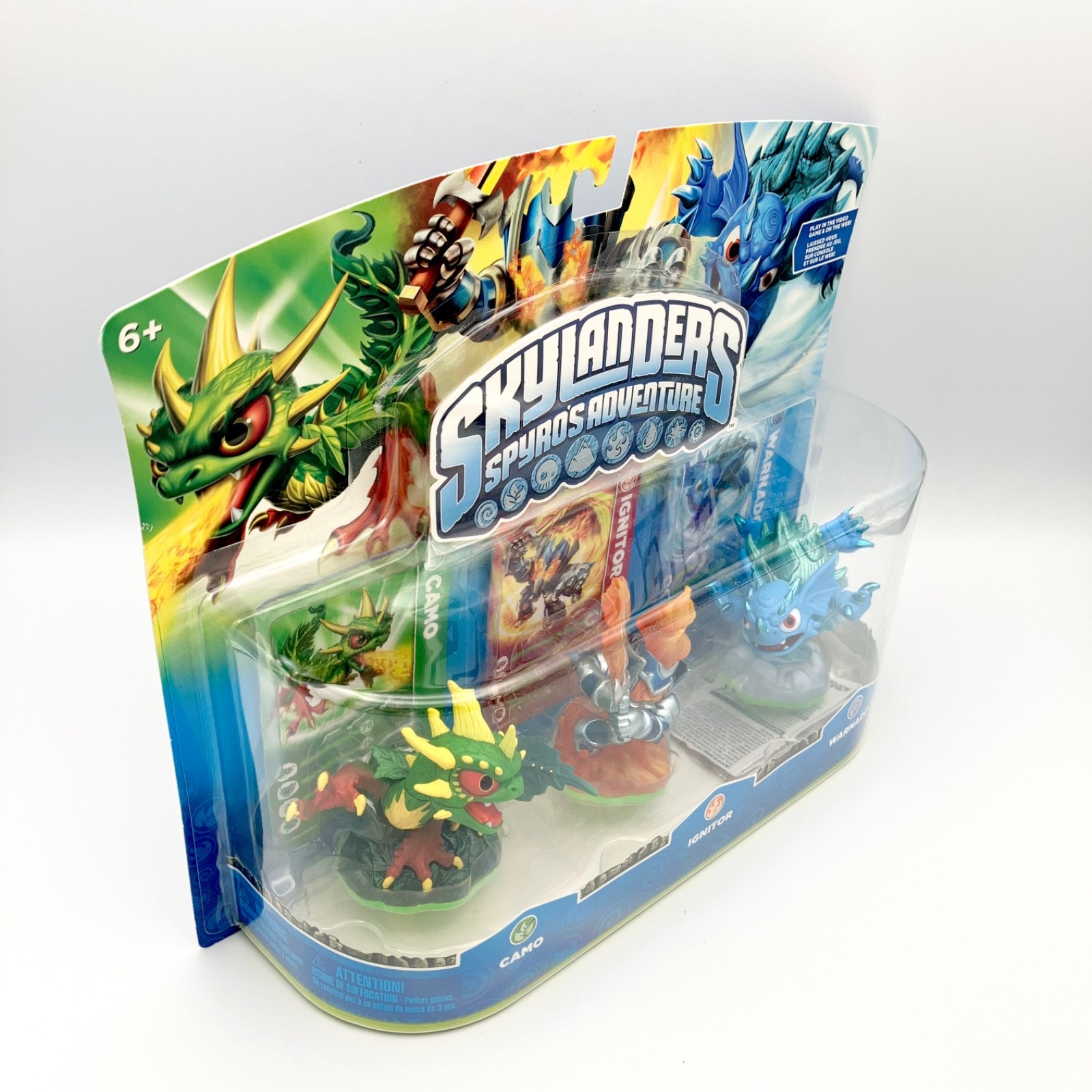 Skylanders Spyros Adventure 3 Pack Camo Ignitor Warnado Figures NEW