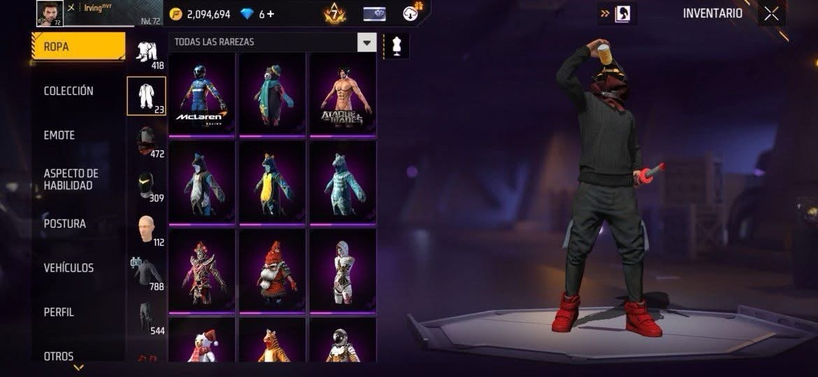 Free Fire Garena Android Account Skins Weapons Emotes Battle Royale Items