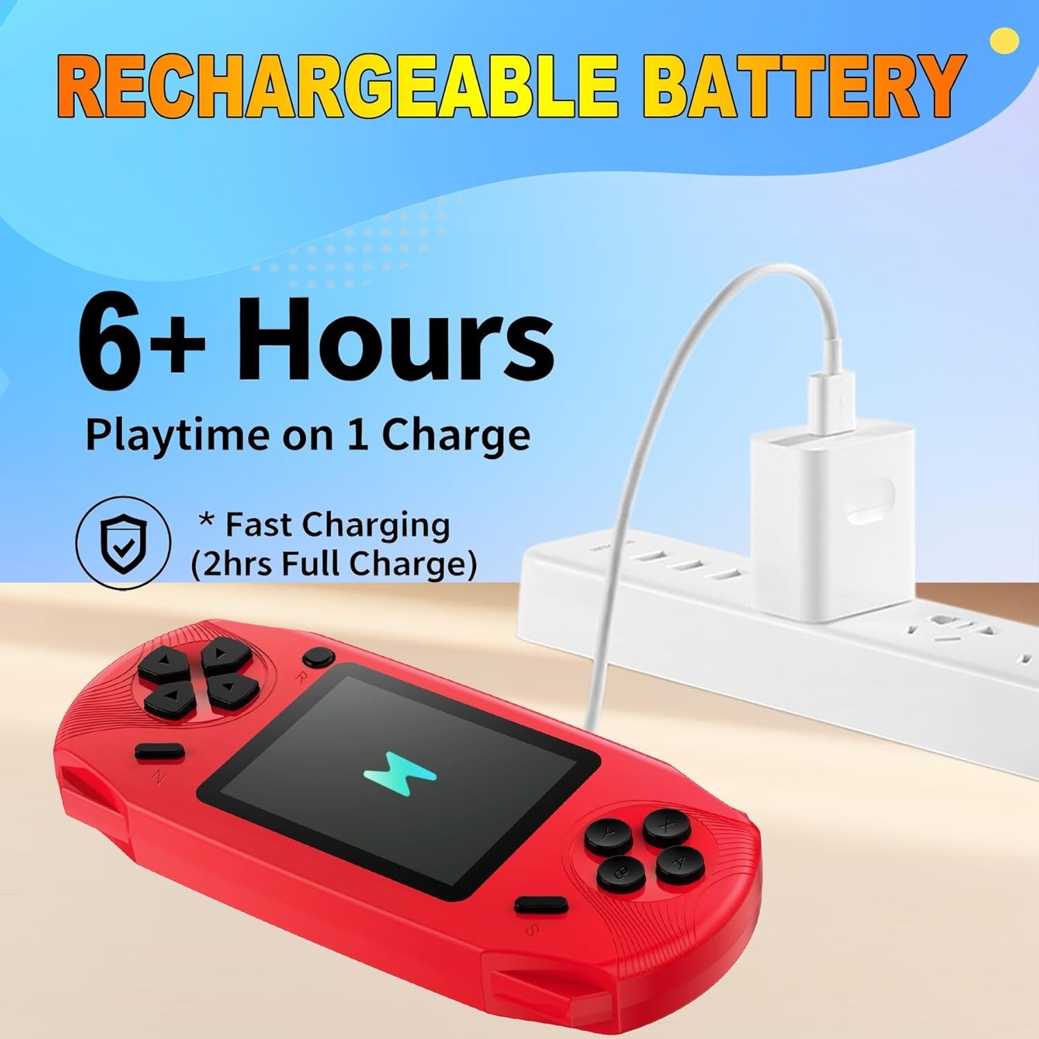 Ergonomic 16 Bit Handheld Game Console with 220 Retro Games – Perfect for Kids
