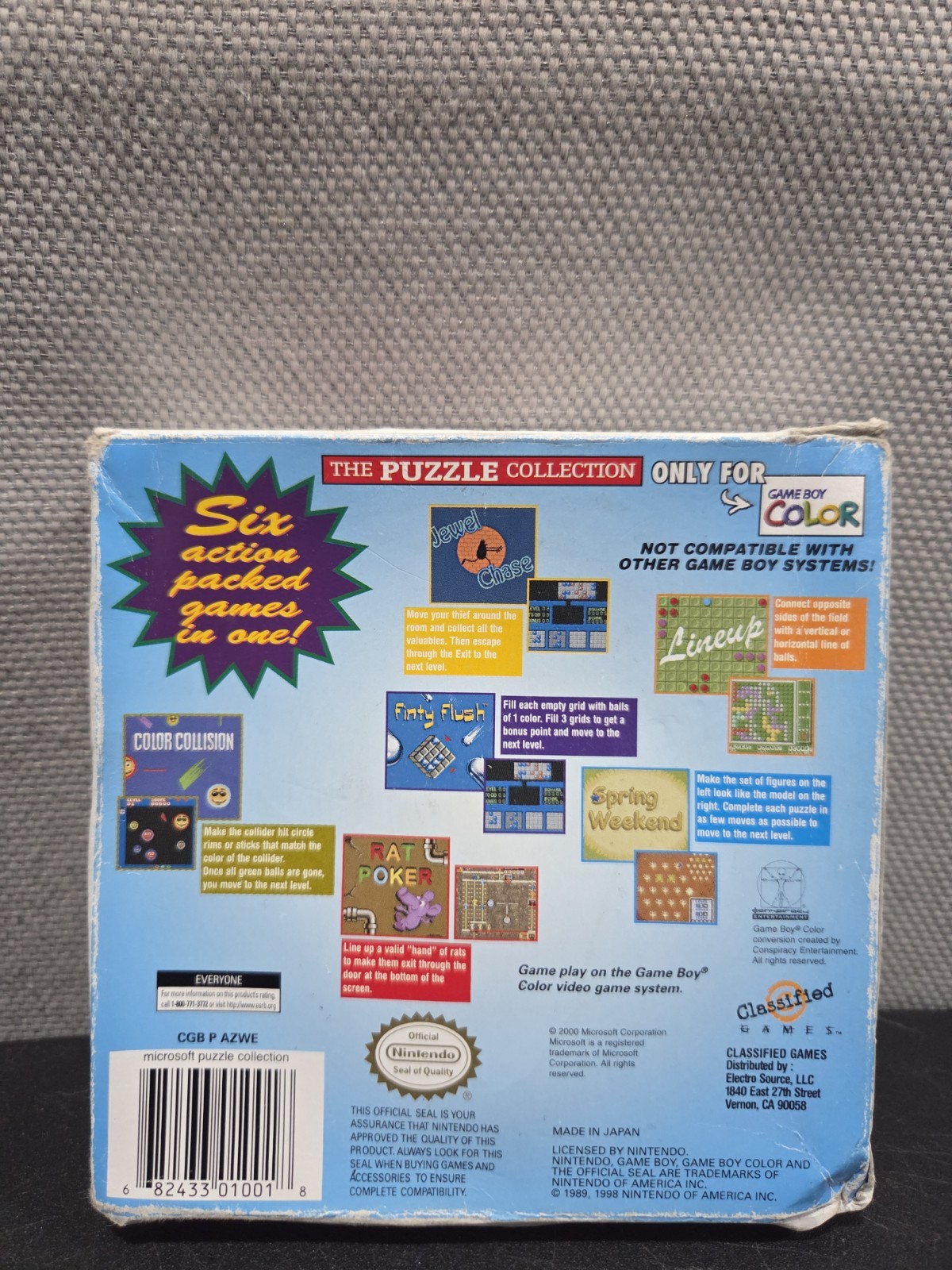 Microsoft Puzzle Collection Entertainment Pack (Nintendo Game Boy Color) CIB