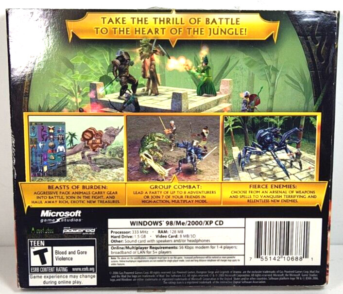 Dungeon Siege: Legends of Aranna PC Game RPG Mad Doc Software Rated T CD-ROM
