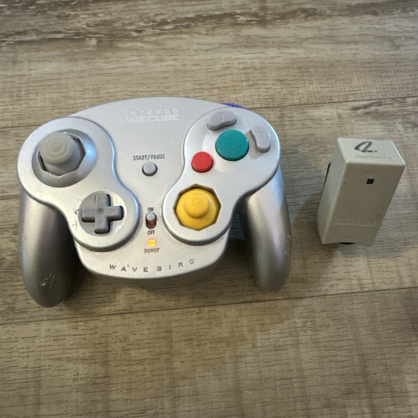 Nintendo Gamecube Wavebird Platinum Controller w/ Receiver -Tested & Working🔥🚢