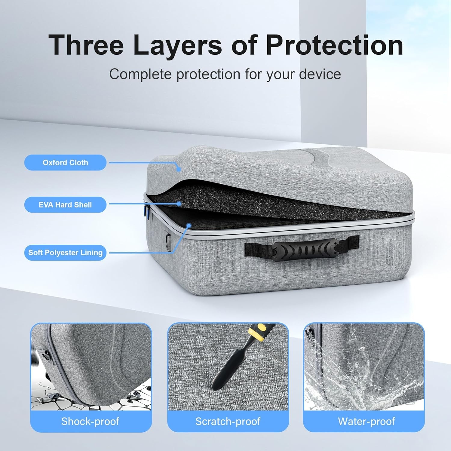 Large Travel Carrying Case Compatible for Meta Quest 3 Hard Shell Travel Bag