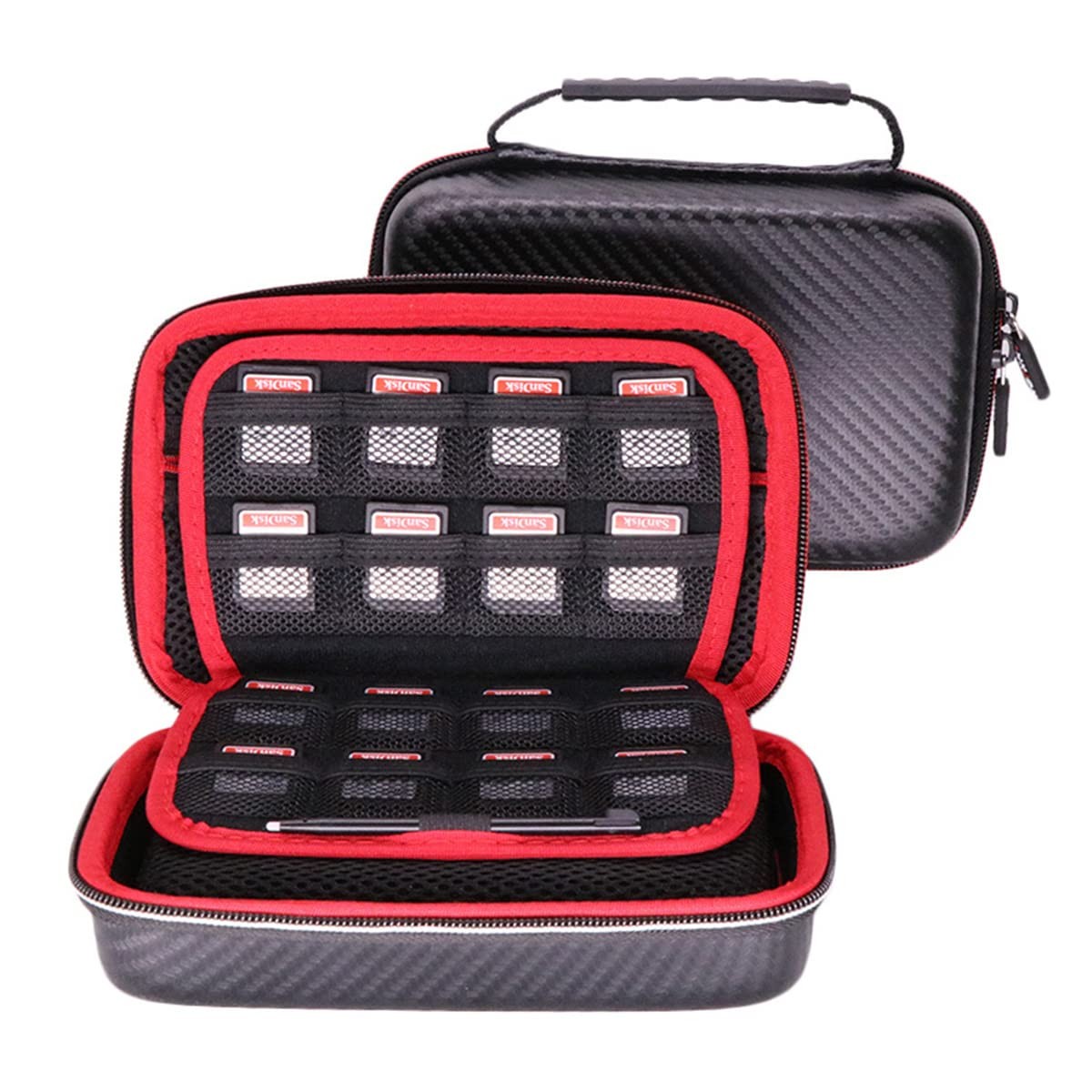 Carrying Case for New 3DS XL New 2DS XL Nintendo 3DS 3DS XL New 3DS Black/Red