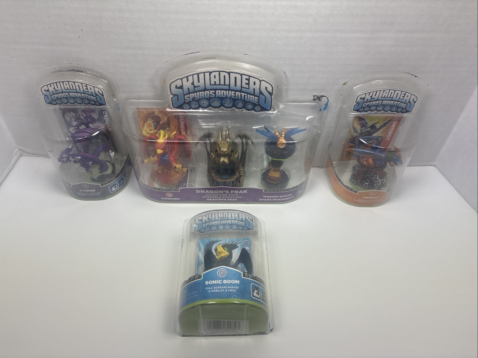 Skylanders Spyro’s Adventure Dragon’s Peak Pack, Sonic Boom, Drobot, & Cynder
