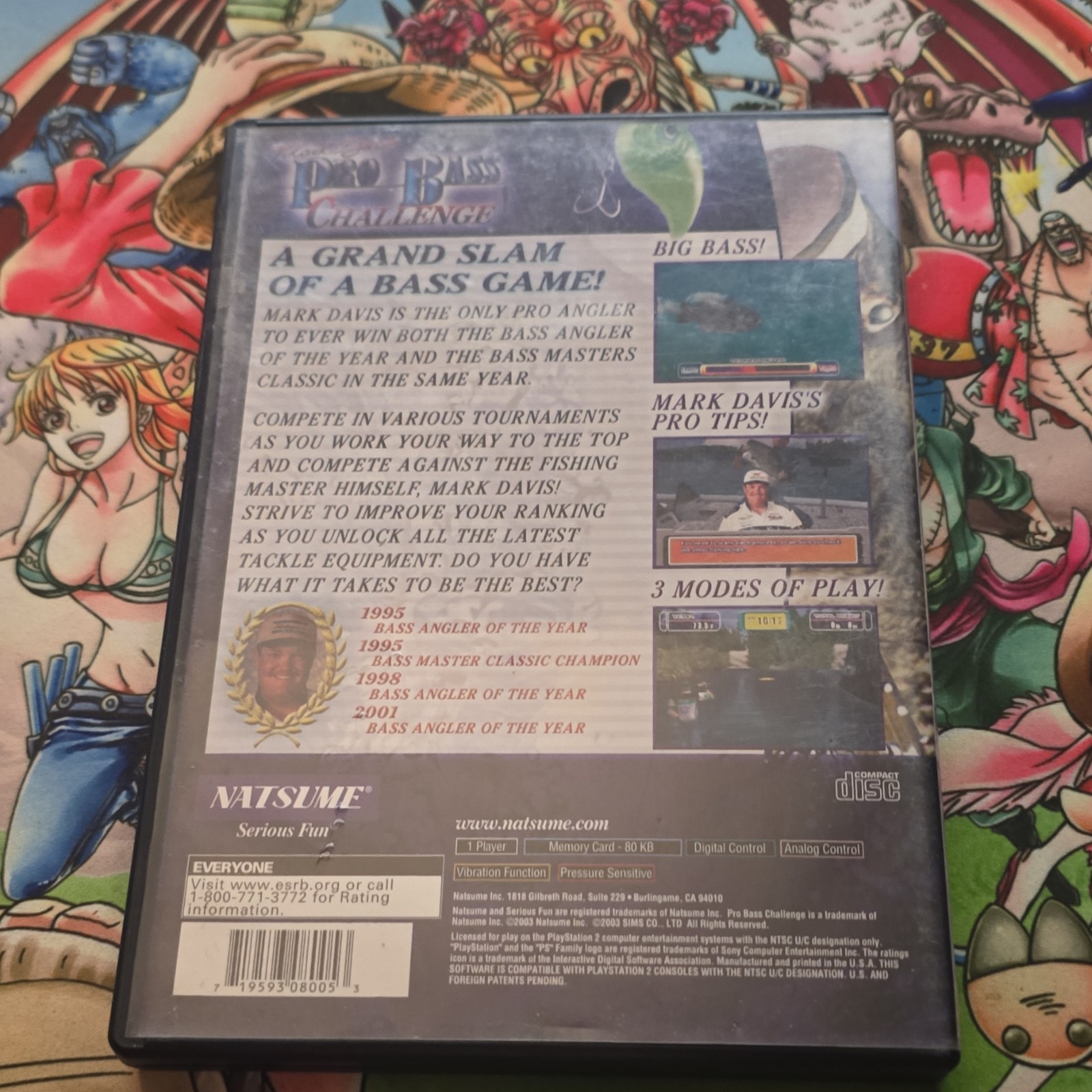 Natsume Mark Davis Pro Bass Challenge PS2 NTSC-U/C E Sports Fishing Manual Incl.