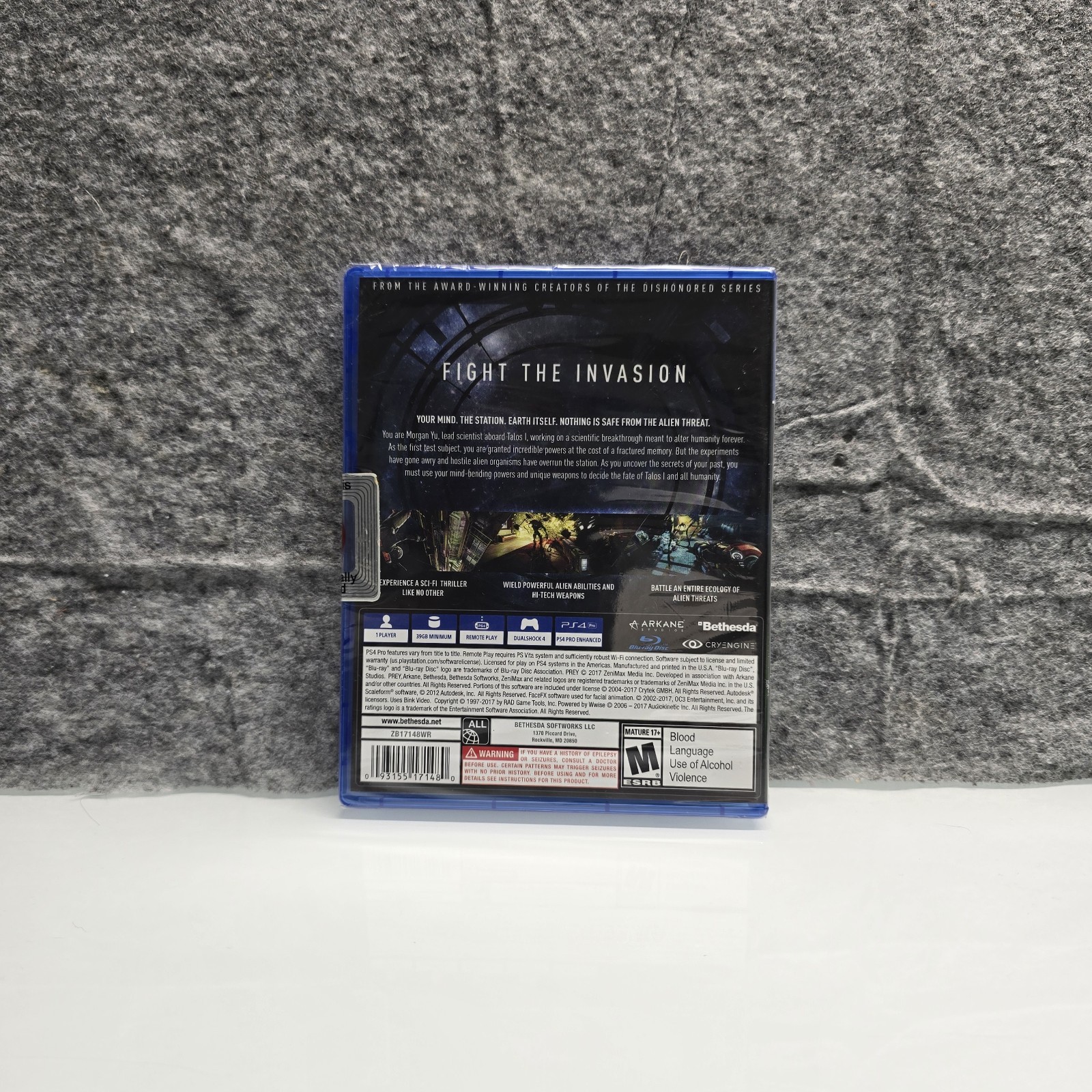Factory Sealed Prey PS4 PlayStation 4 Brand New Cosmonaut Shotgun Pack