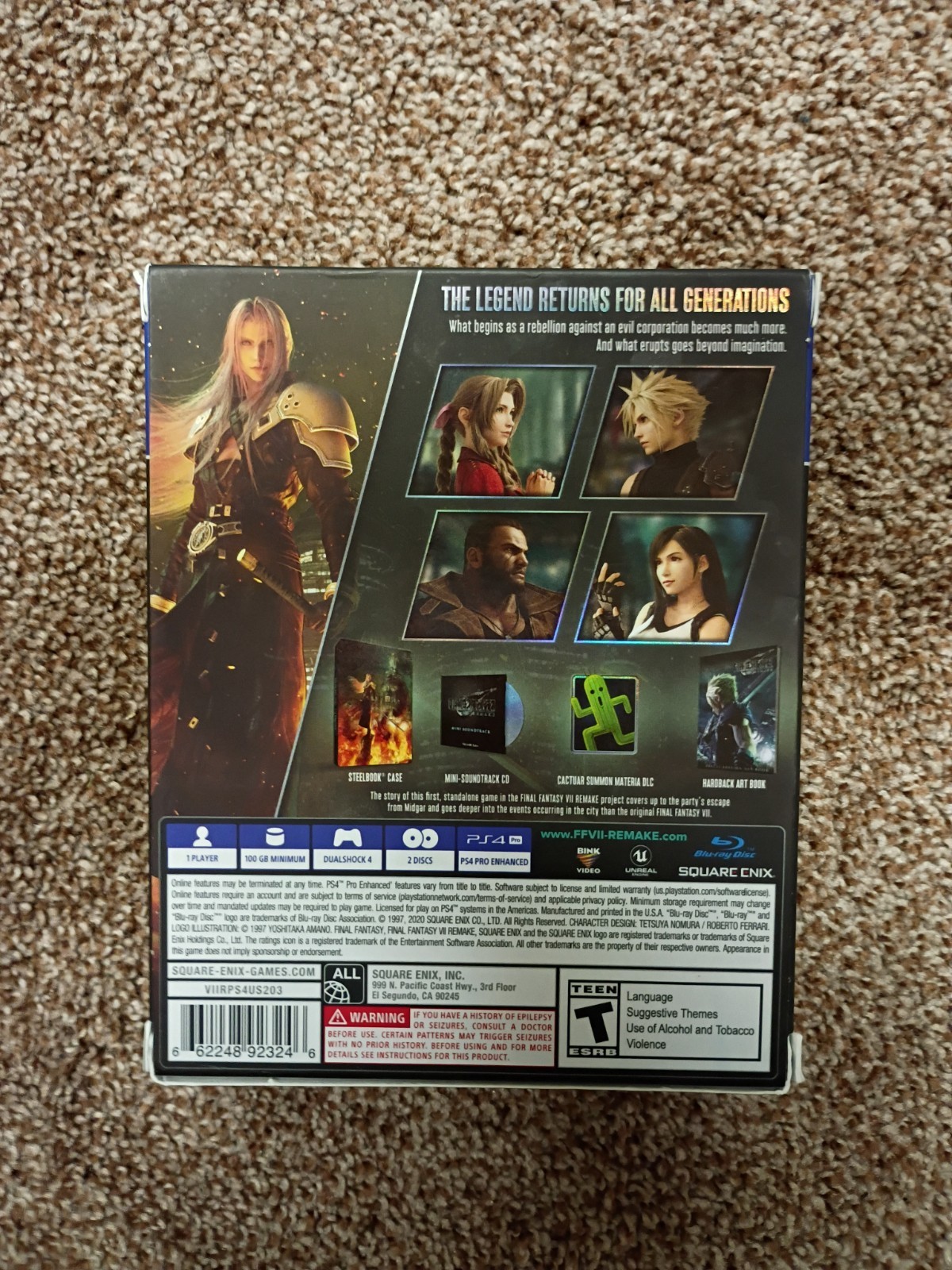 Final Fantasy VII Remake Deluxe Edition (PS4 / PlayStation 4) Complete Tested