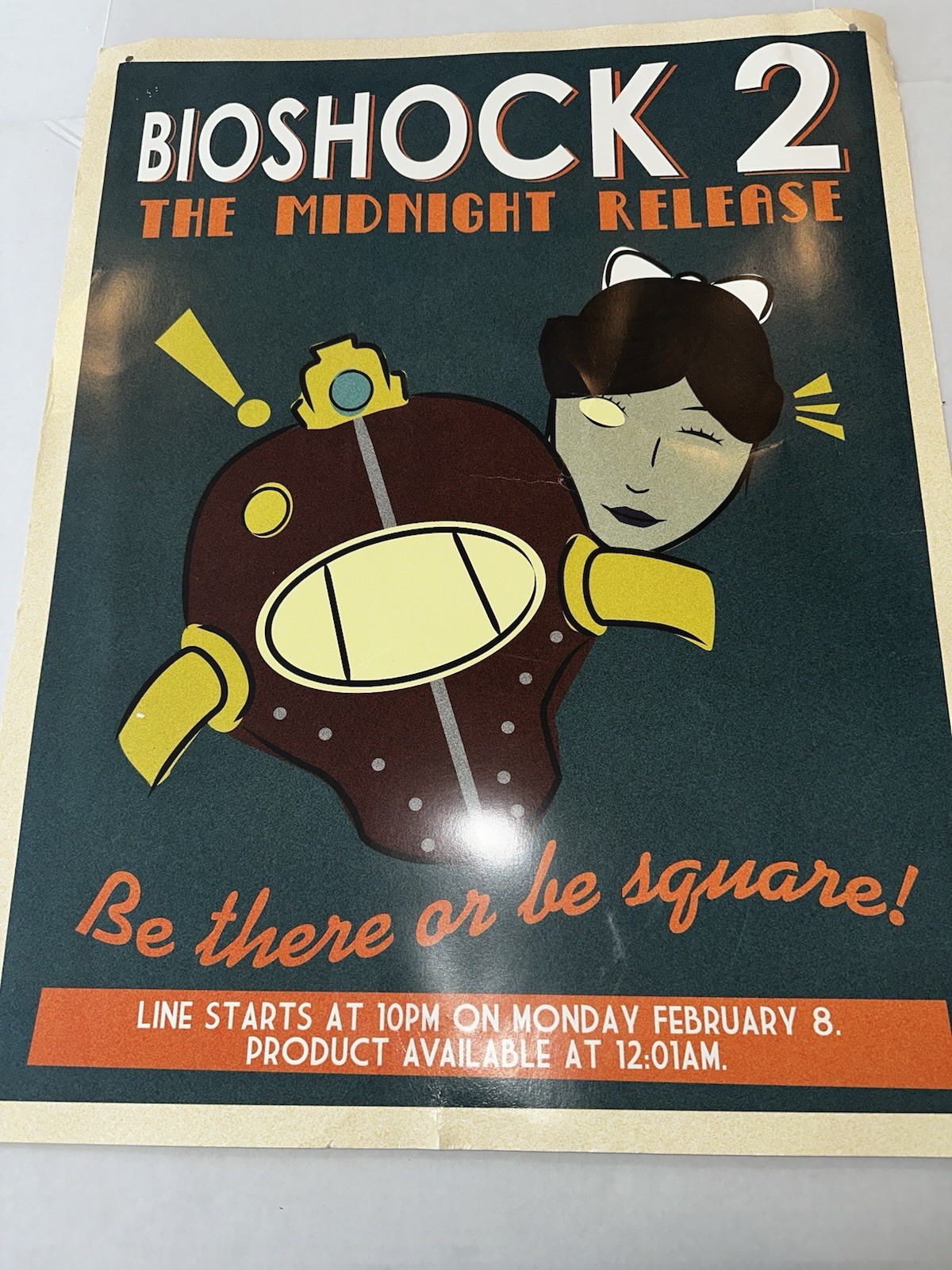 BioShock 2 GameStop Midnight Promo Poster RARE Be There Or Be Square