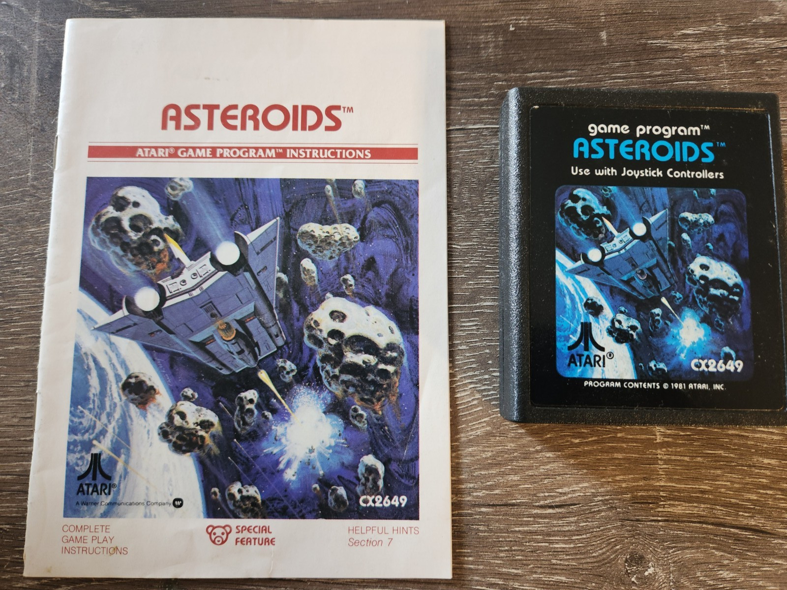 Atari 2600 Game Program 1981 Asteroids with Manual CX2649 – Good Condition