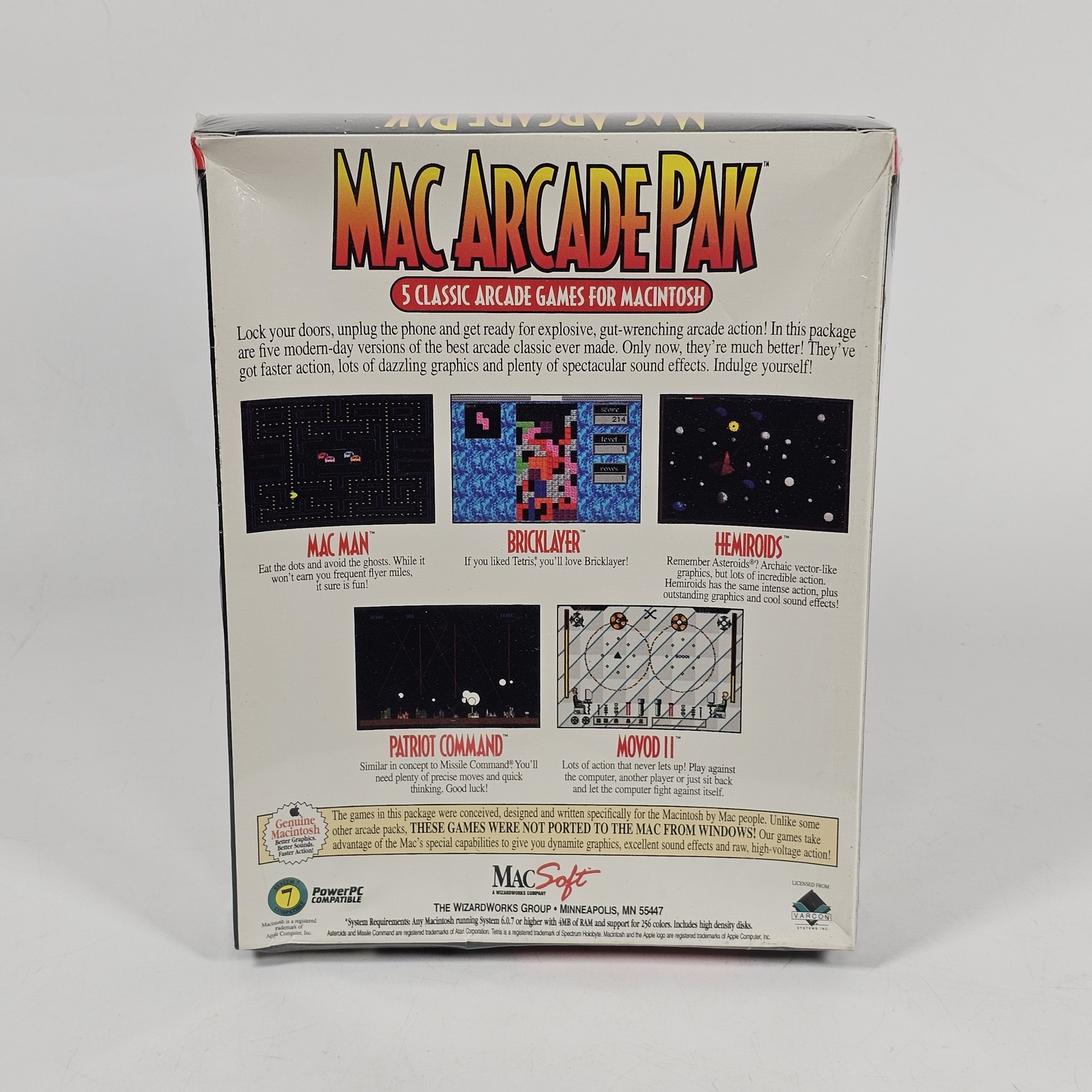 Mac Arcade Pak 5 Classic Games for Macintosh MacSoft Big Box PC Video Game NEW