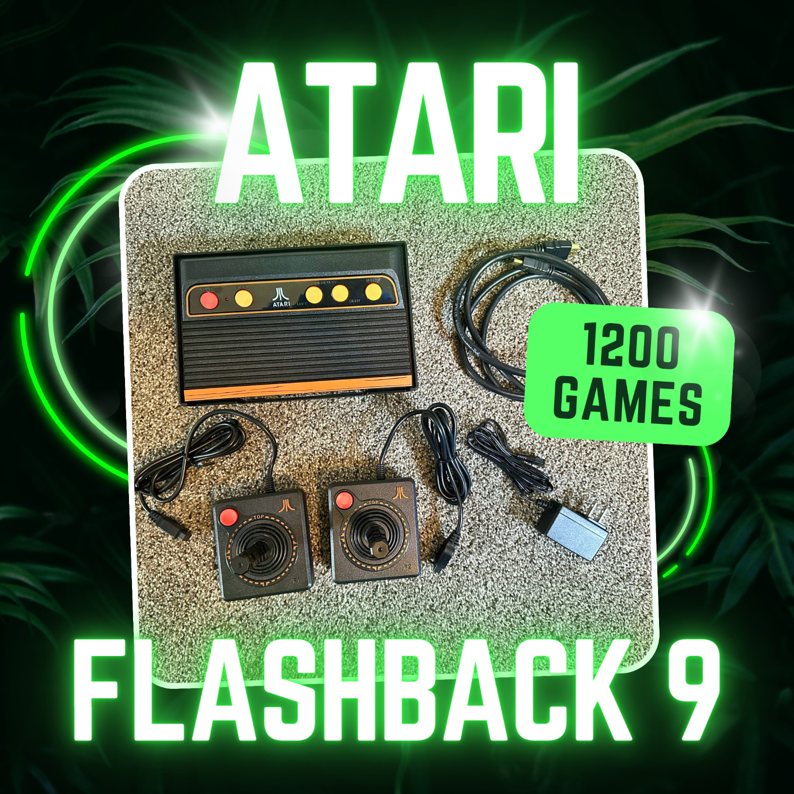 Atari Flashback 9 HDMI Retro Console Built-in Games 1200 2 Controllers AtGames