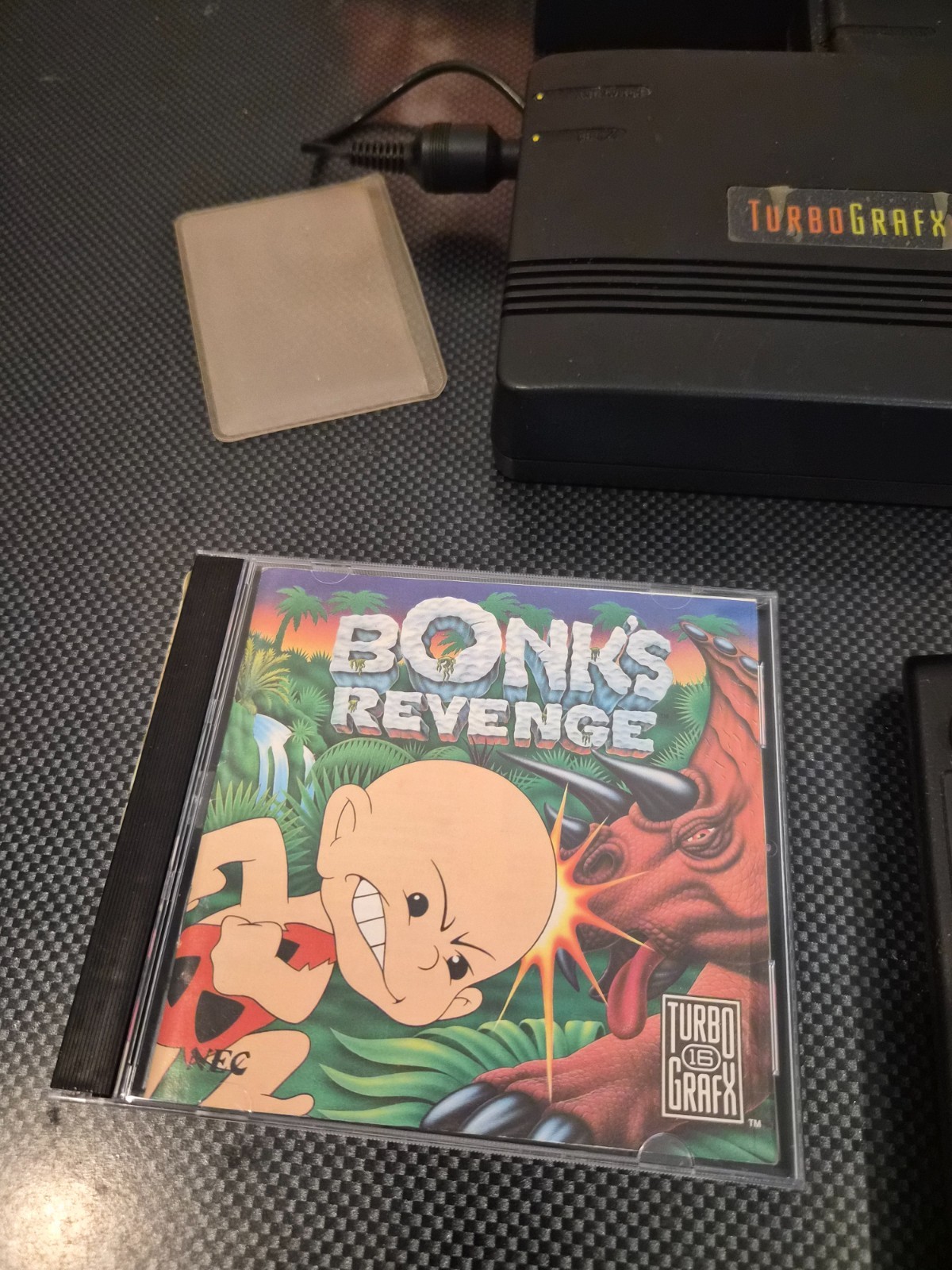 NEC TurboGrafx-16 Console w/Power Adapter RF Switch Controller Bonk’s Revenge