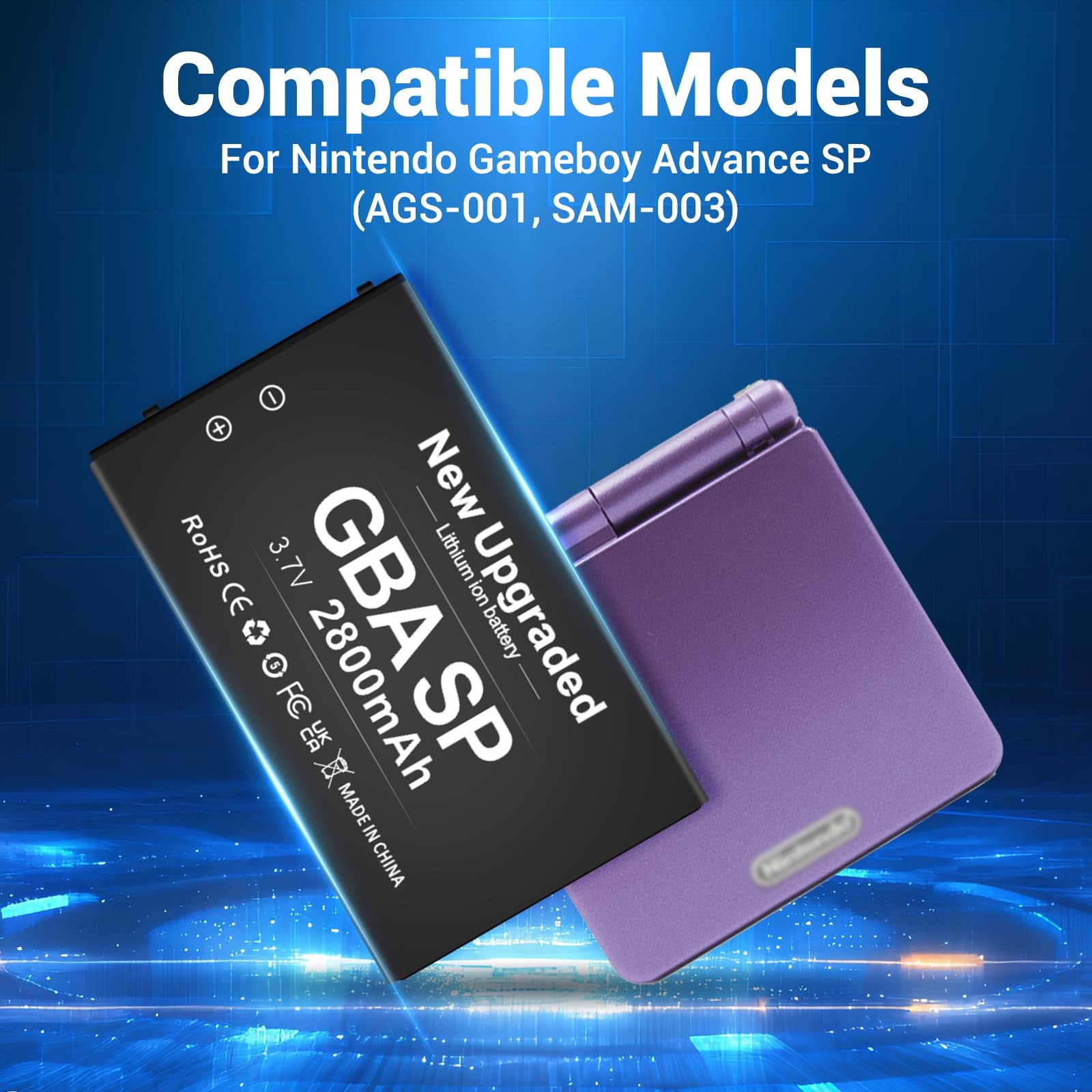 GBA Battery 2800mAh for Nintendo Gameboy Advance SP AGS-001