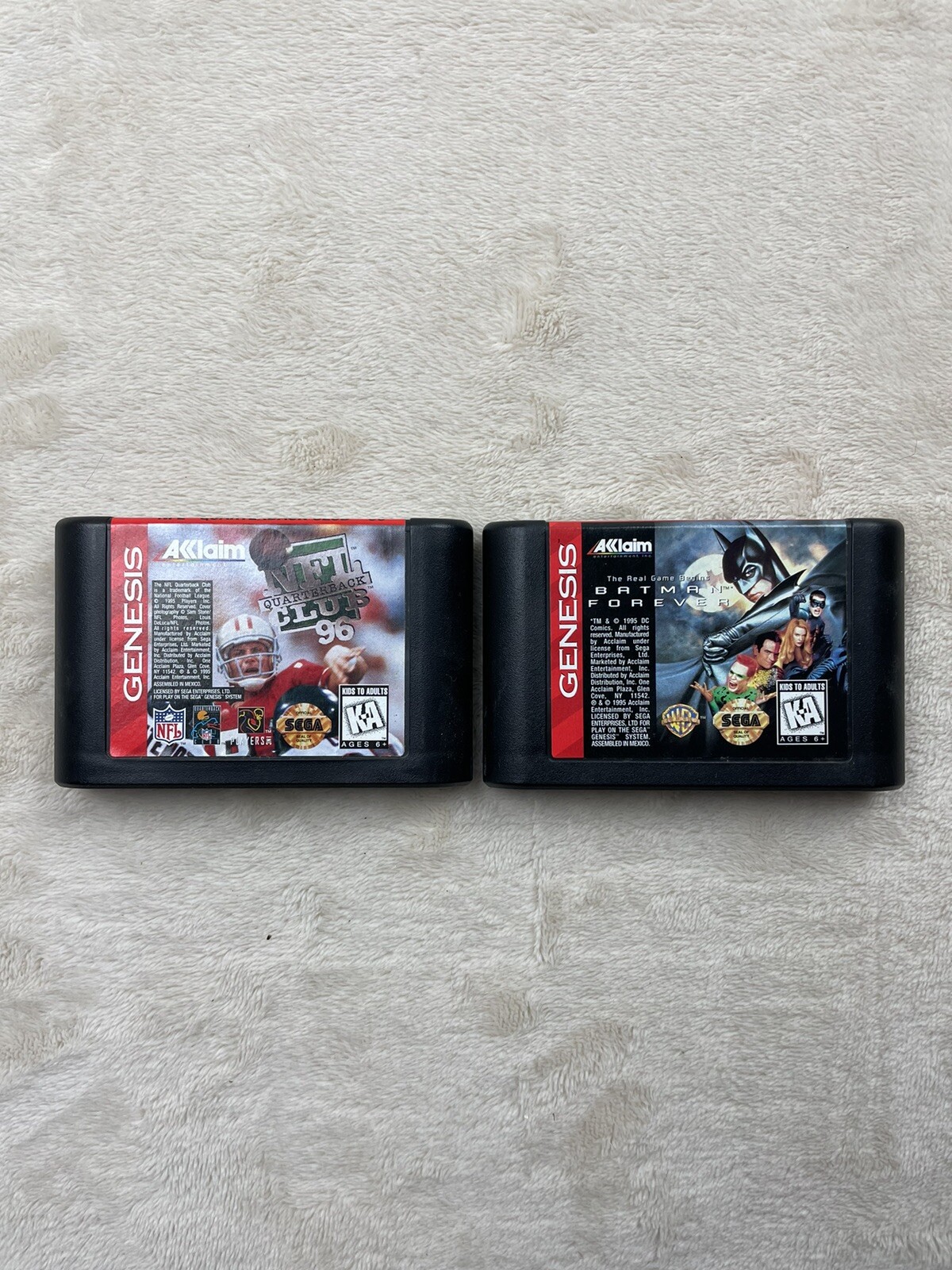 Sega Genesis Lot of 2 Games – Batman Forever + NFL Quarterback Club 96 Cart Only