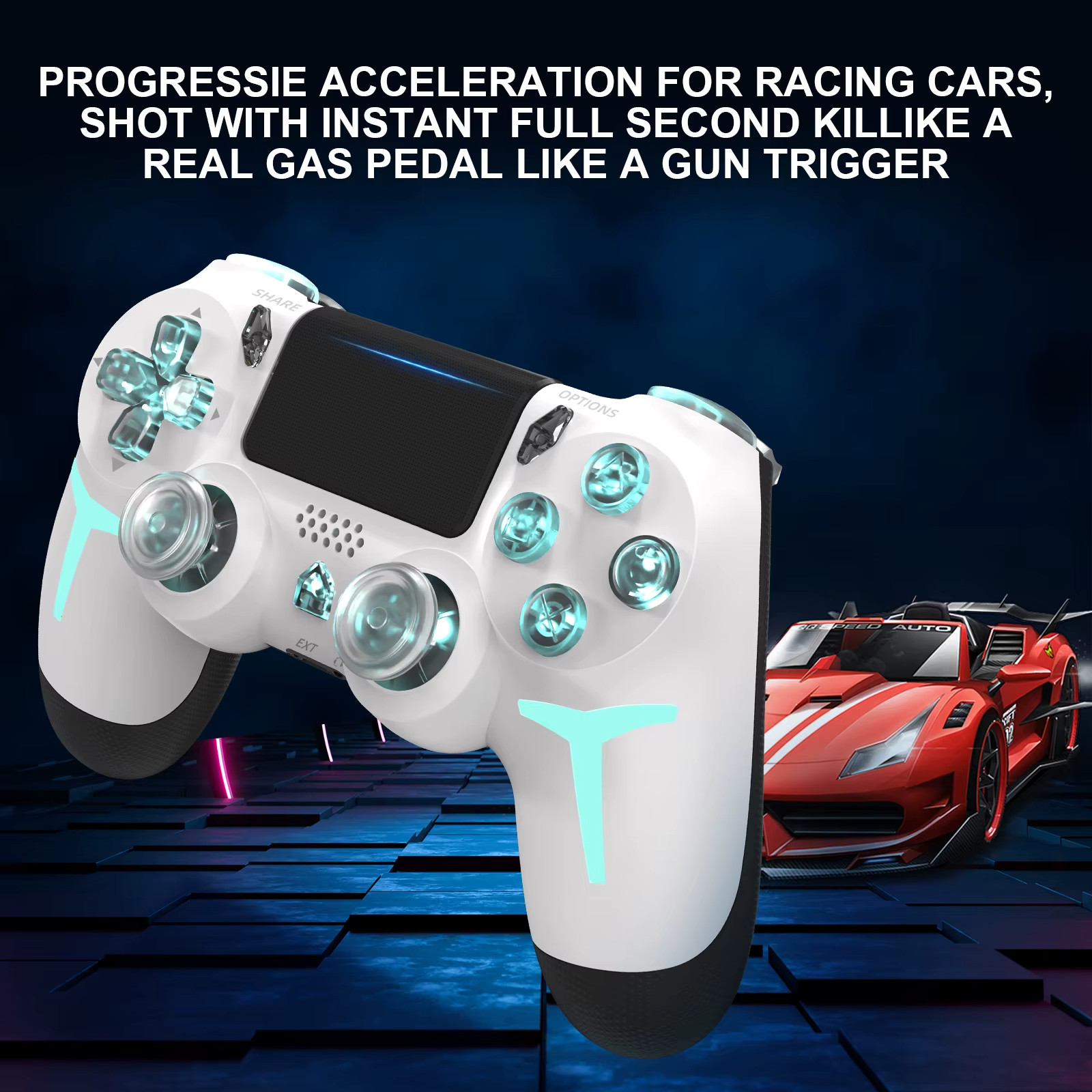 Bluetooth Wireless Gamepad Compatible With PS4 PS3 Computer PC RGB Controller