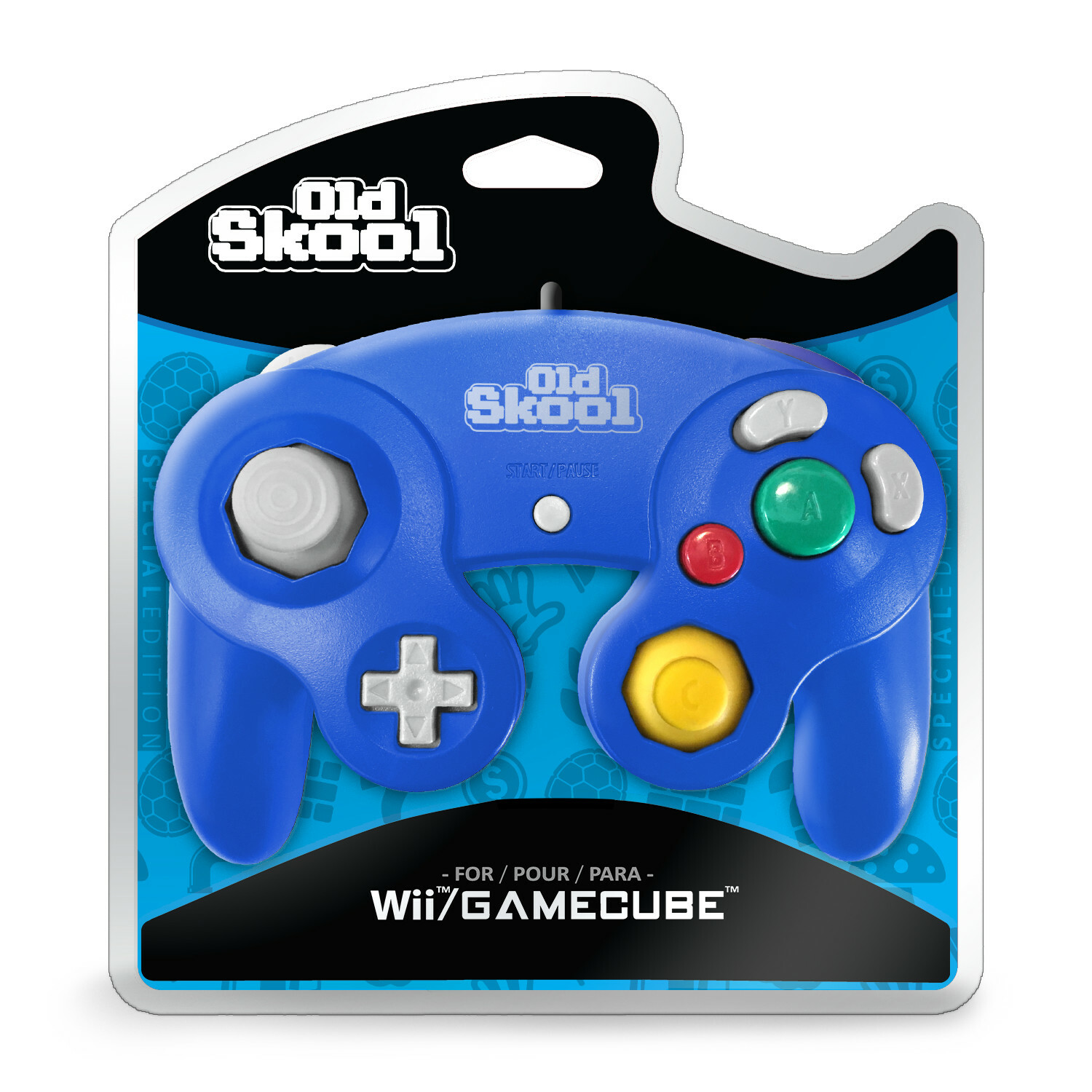 Old Skool Dual Analog Controller for Nintendo Game Cube & Wii – Mega Blue