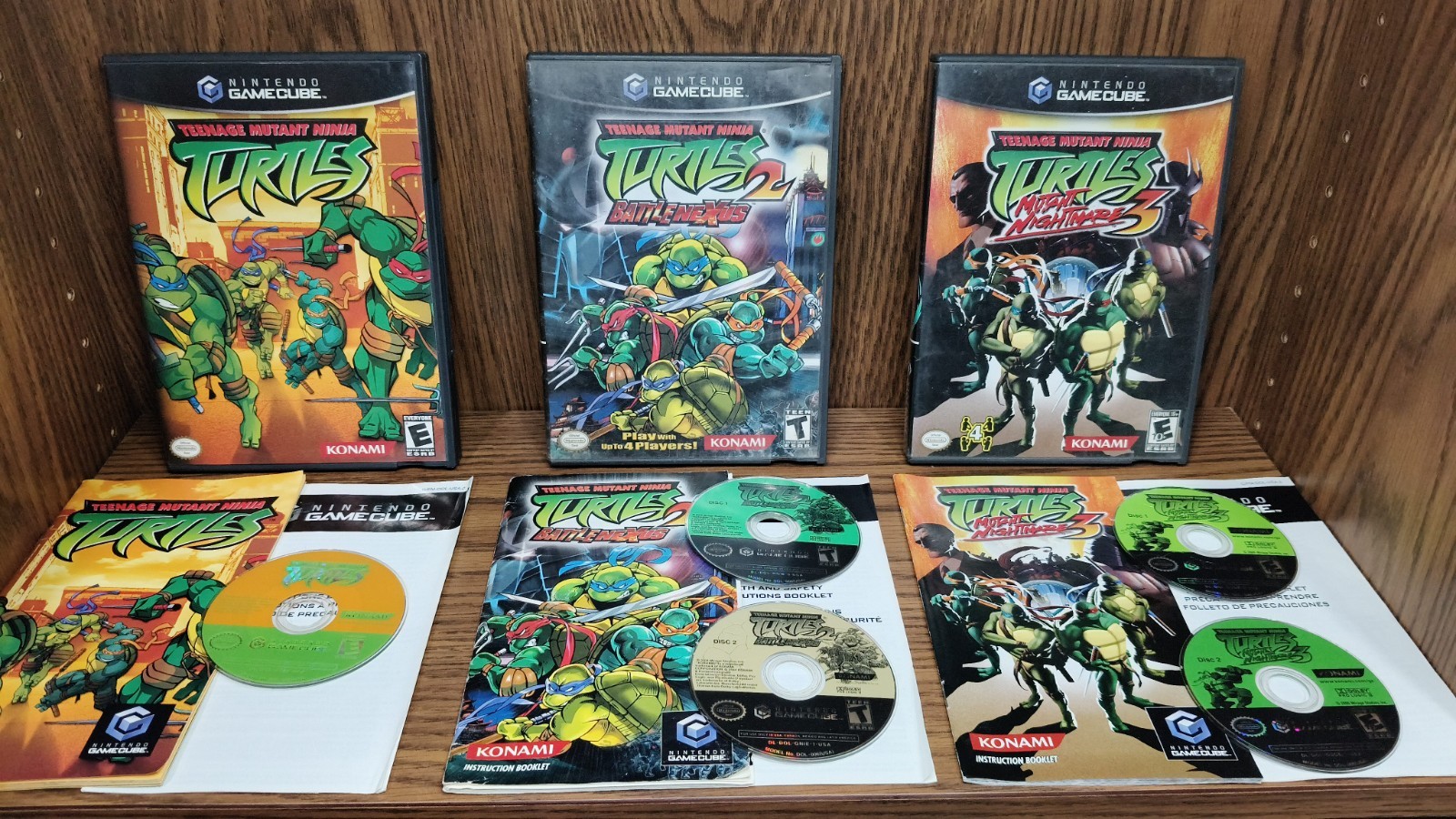 Teenage Mutant Ninja Turtles 2 & 3 BattleNexus Mutant Nightmare GameCube Bundle