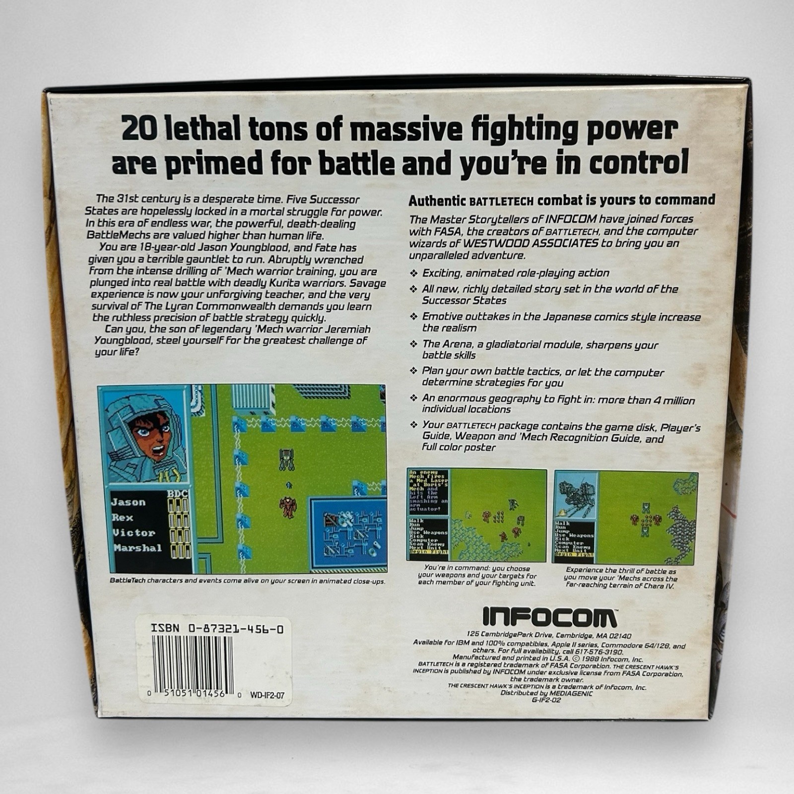 Battletech The Crescent Hawk’s Inception Commodore Amiga CIB W/ Poster