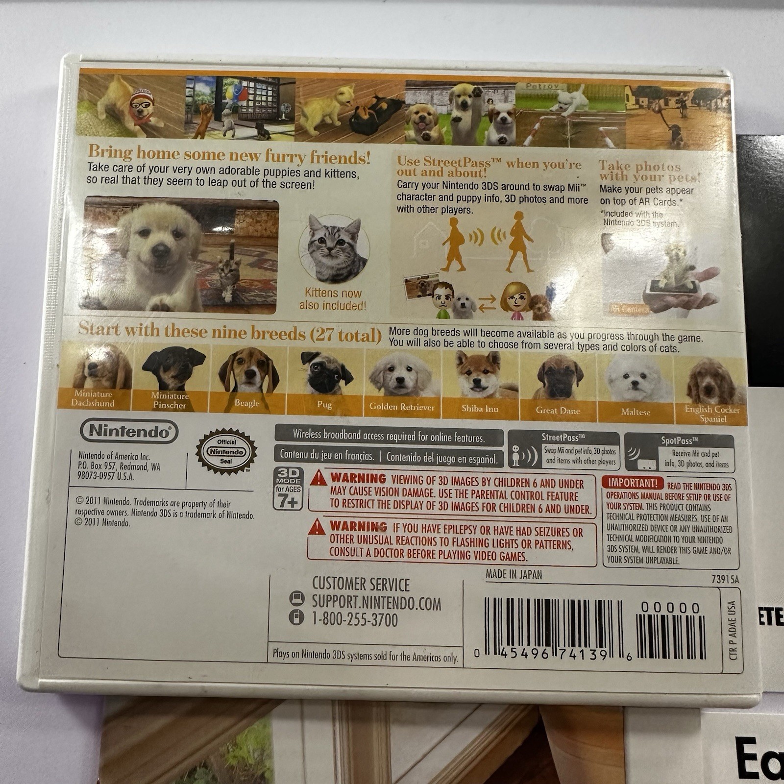 Nintendogs + Cats: Golden Retriever & New Friends (Nintendo 3DS) 2011 CIB Good