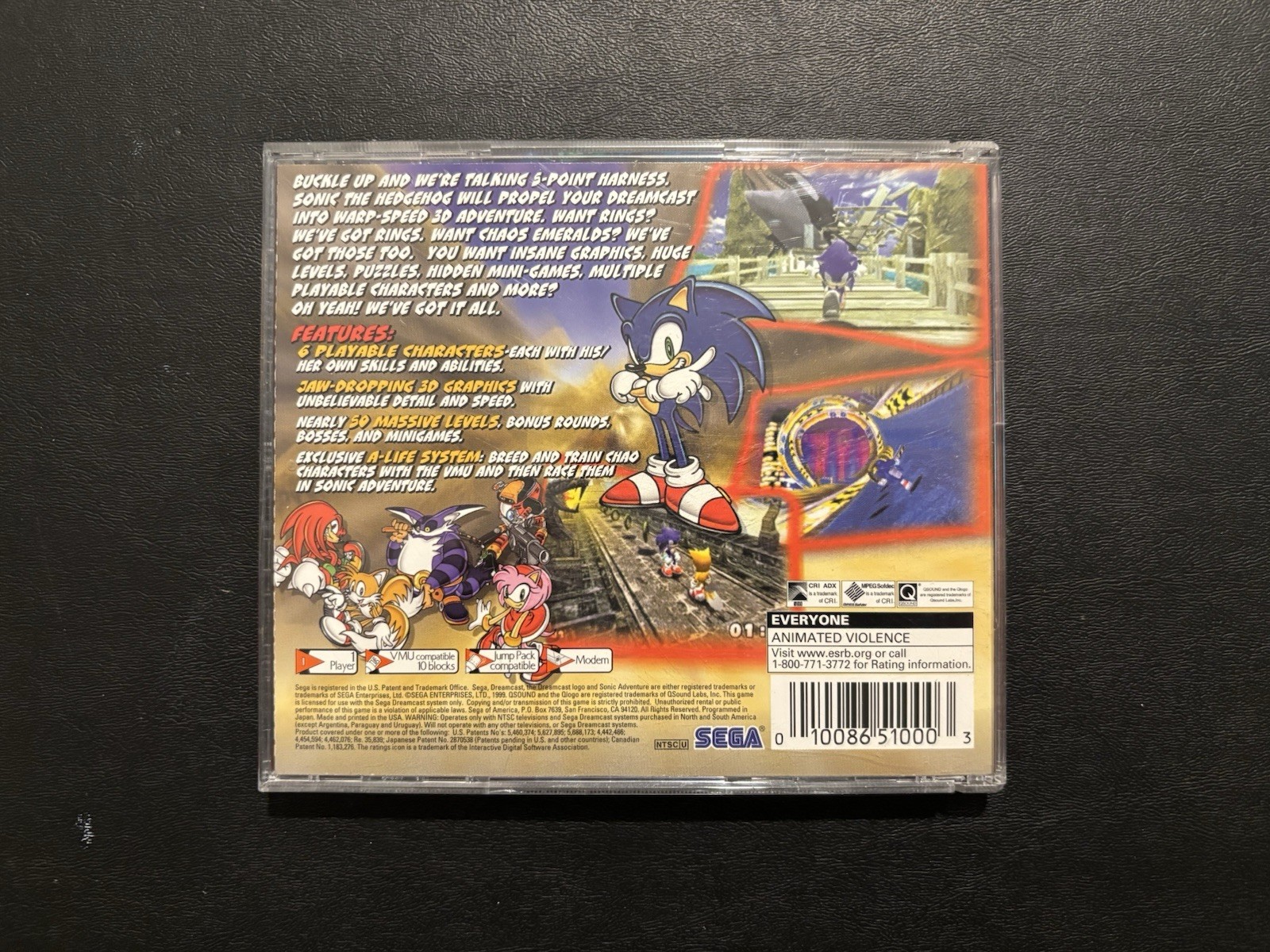 Sonic Adventure (Sega Dreamcast, 1999) CIB Complete Tested & Works Authentic