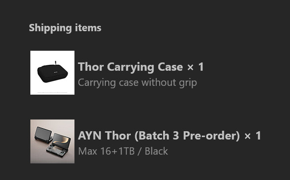 Ayn Thor Max Black 2TB (16GB/1TB + 1TB Sandisk microSD) PS2 Skin & 2 cases