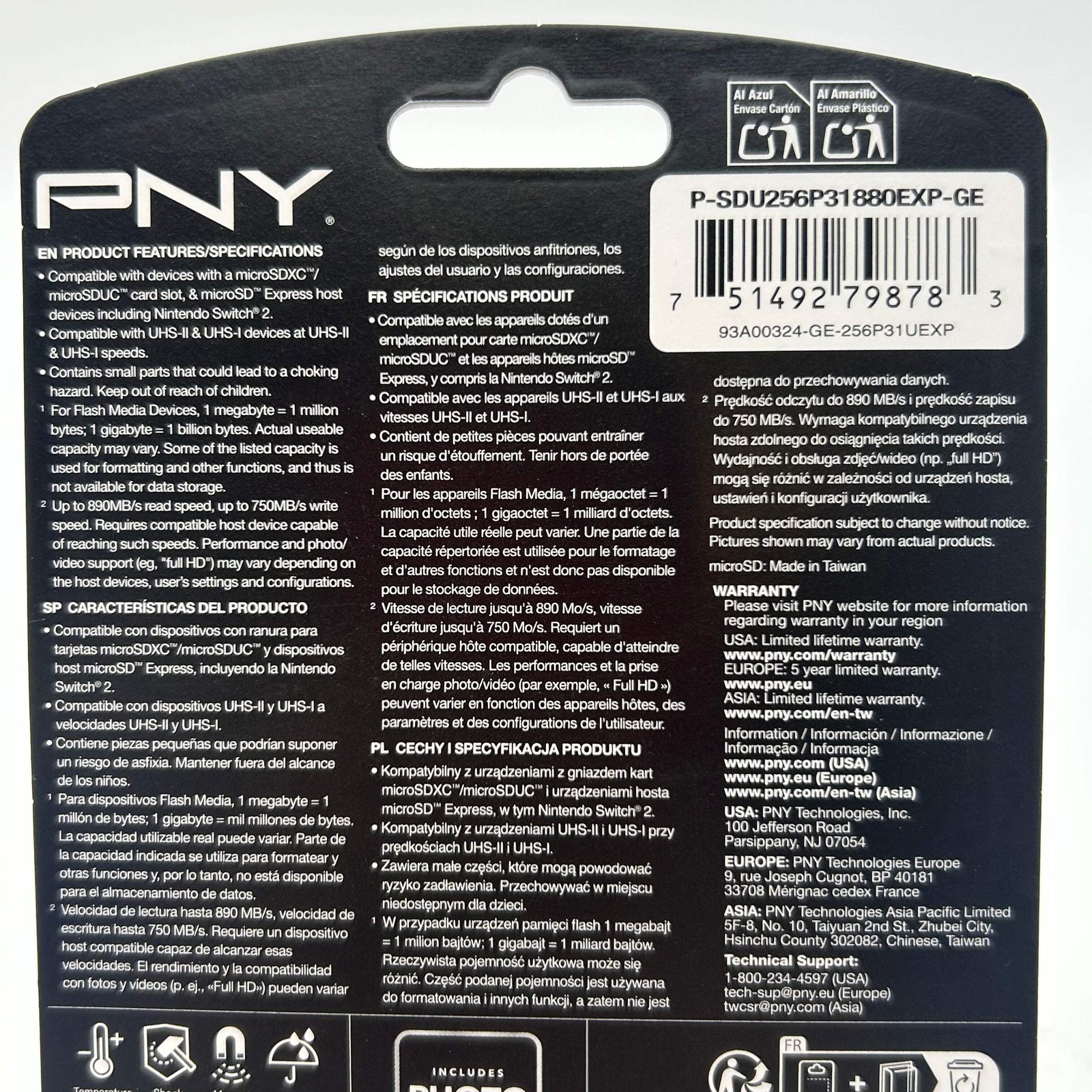 PNY 256GB microSD Express microSDXC Memory Card – Brand New