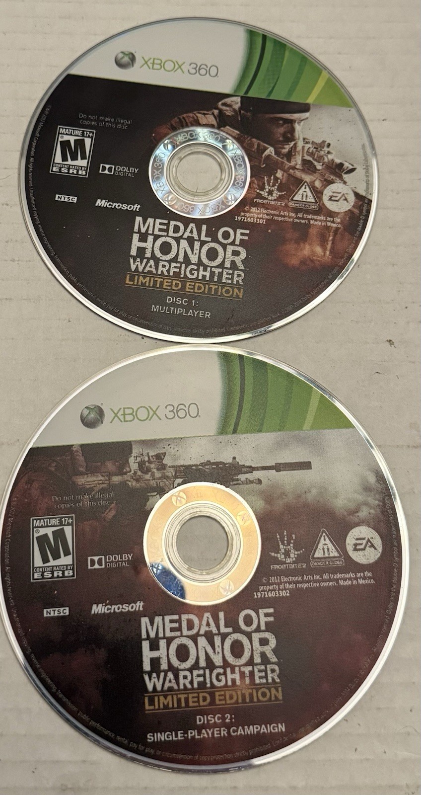 Medal of Honor: Warfighter -Limited Edition (Microsoft Xbox 360, 2012) Disc Only