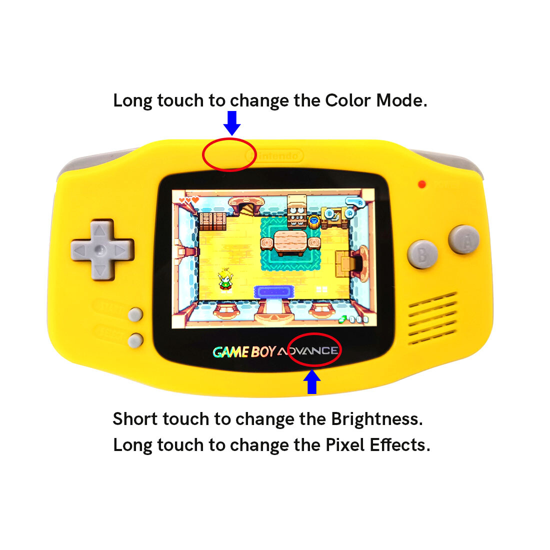 Gameboy Advance IPS V5 Laminated 1800mAh Screen Battery Mod No Solder + Shell