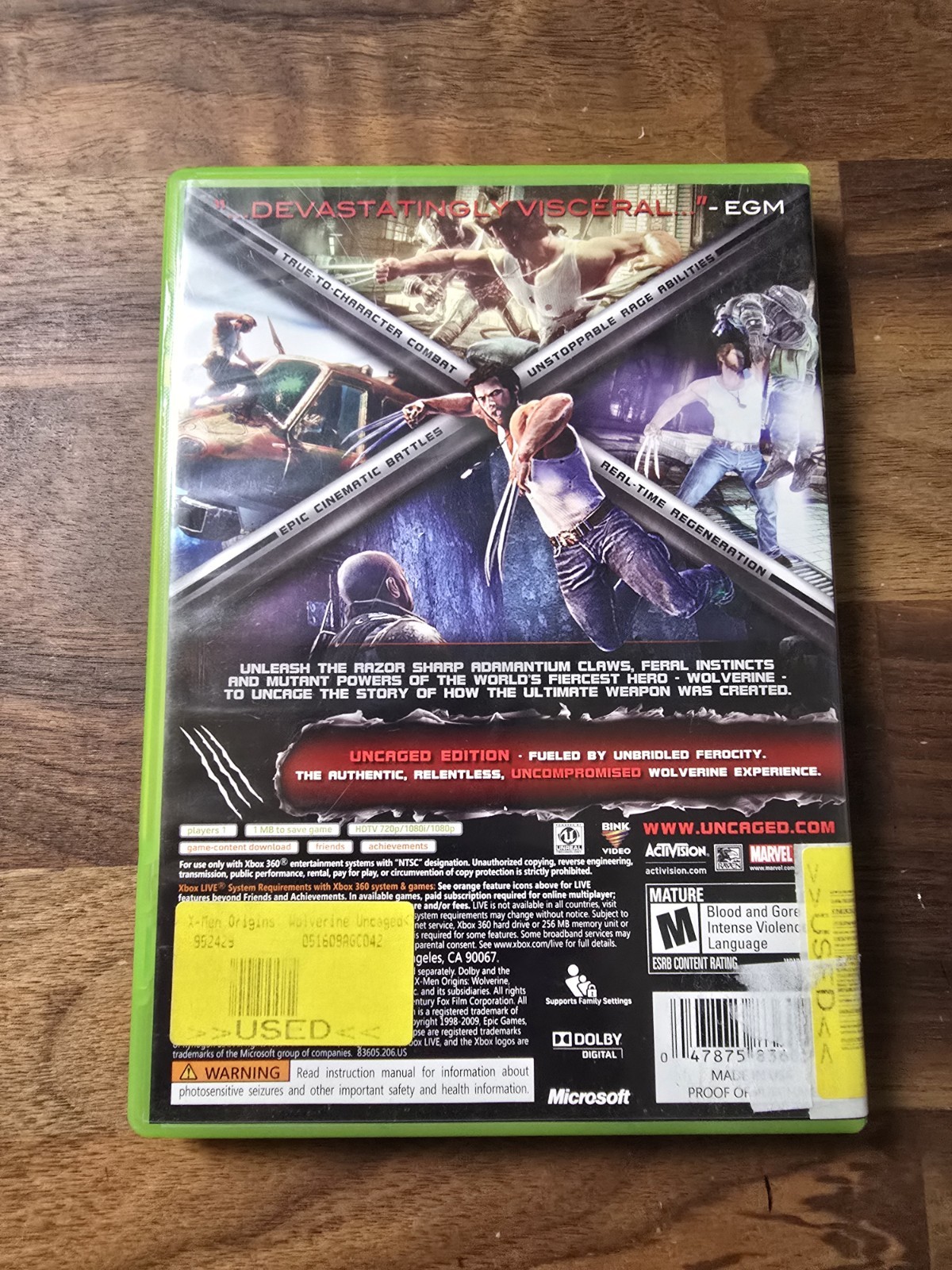 X-Men Origins Wolverine Uncaged Edition Xbox 360, 2009)CIB Complete TESTED/WORKS