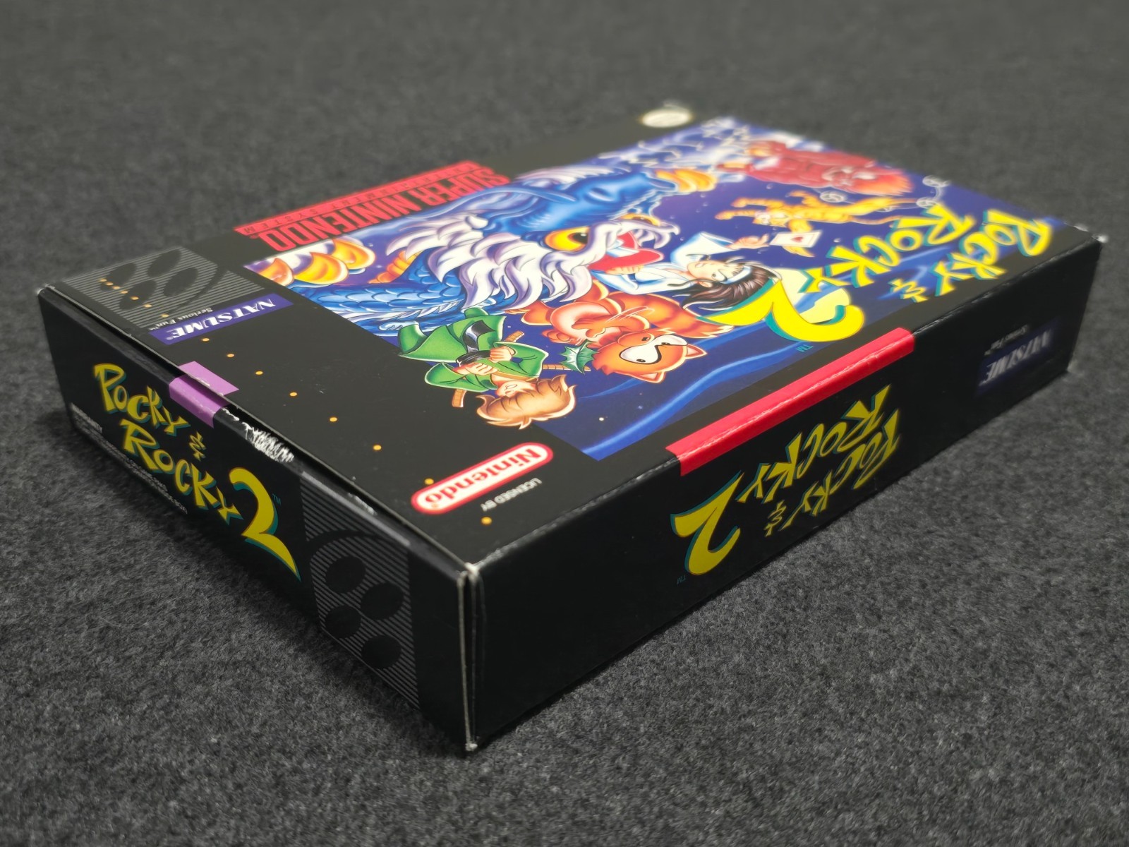 SNES POCKY & ROCKY 2 Complete CIB Box Game Super Nintendo RARE Natsume