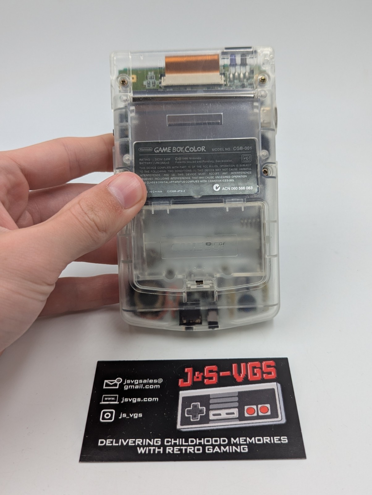 Nintendo Game Boy Color Clear – Tested Working – Handheld Console Only