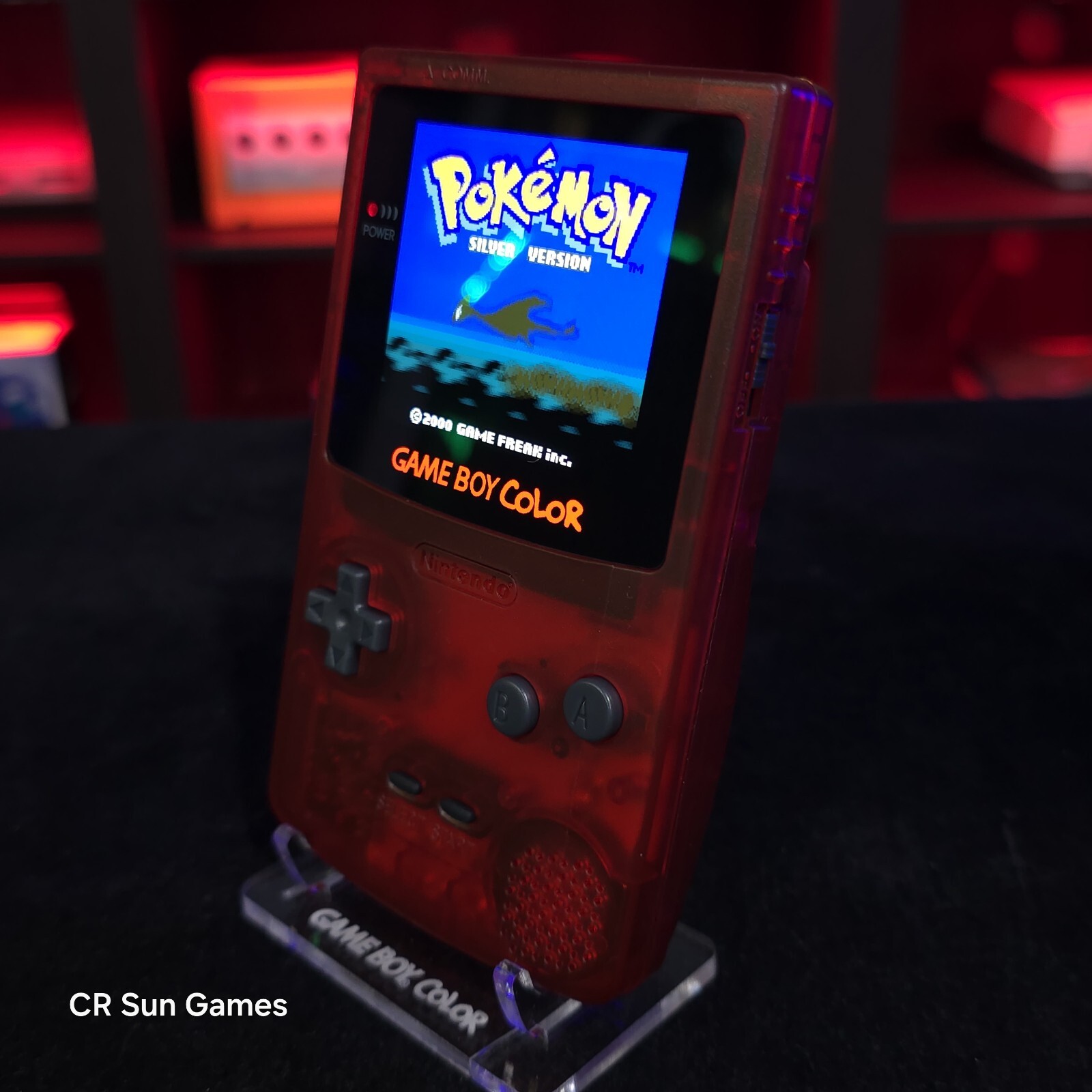 Clear Red Gameboy Color Console OLED Touch Screen GBC Game Boy