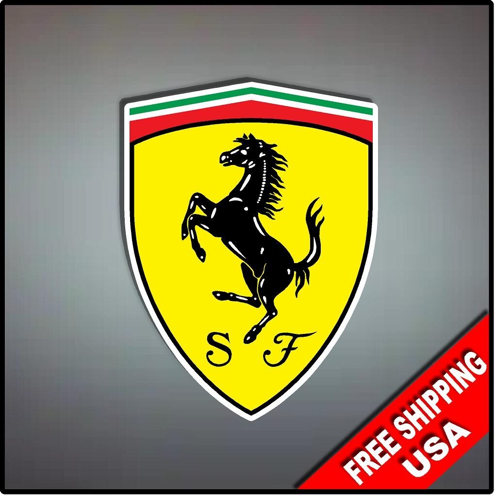 Ferrari Shield Logo Decal Sticker 5″ x 3.75″ Car Laptop Window Vehicle