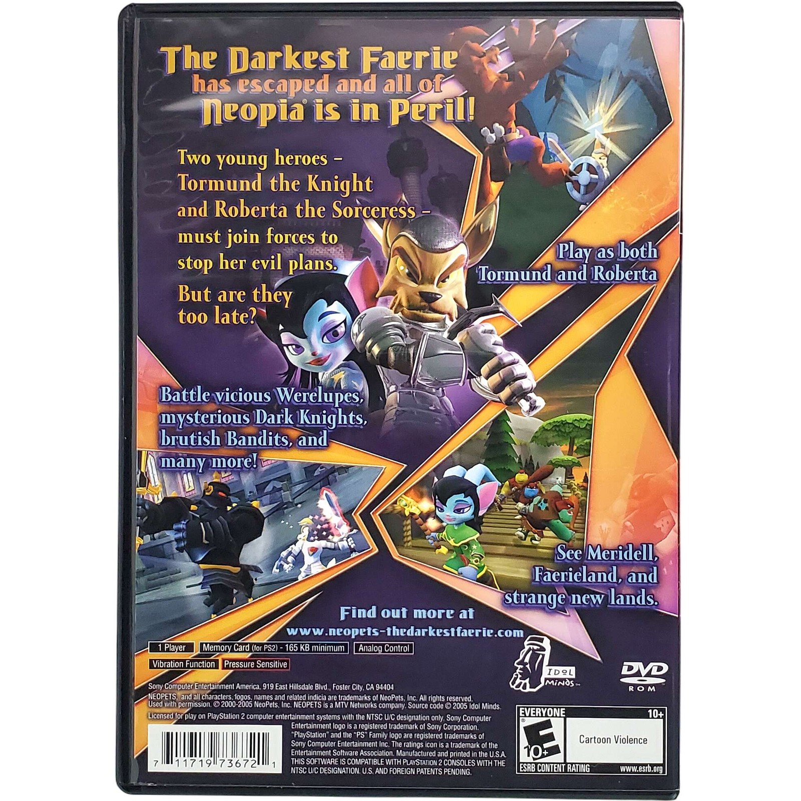 NeoPets The Darkest Faerie – Sony Playstation 2 PS2 Pristine Tested Authentic