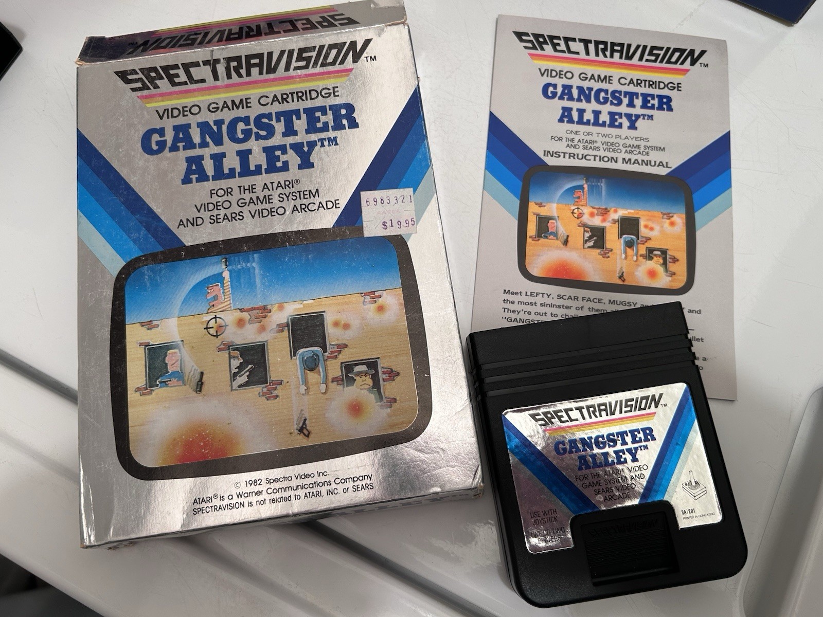 Gangster Alley W/ Box + Manual ATARI 2600 1982 Spectravision Game Cartridge Cib