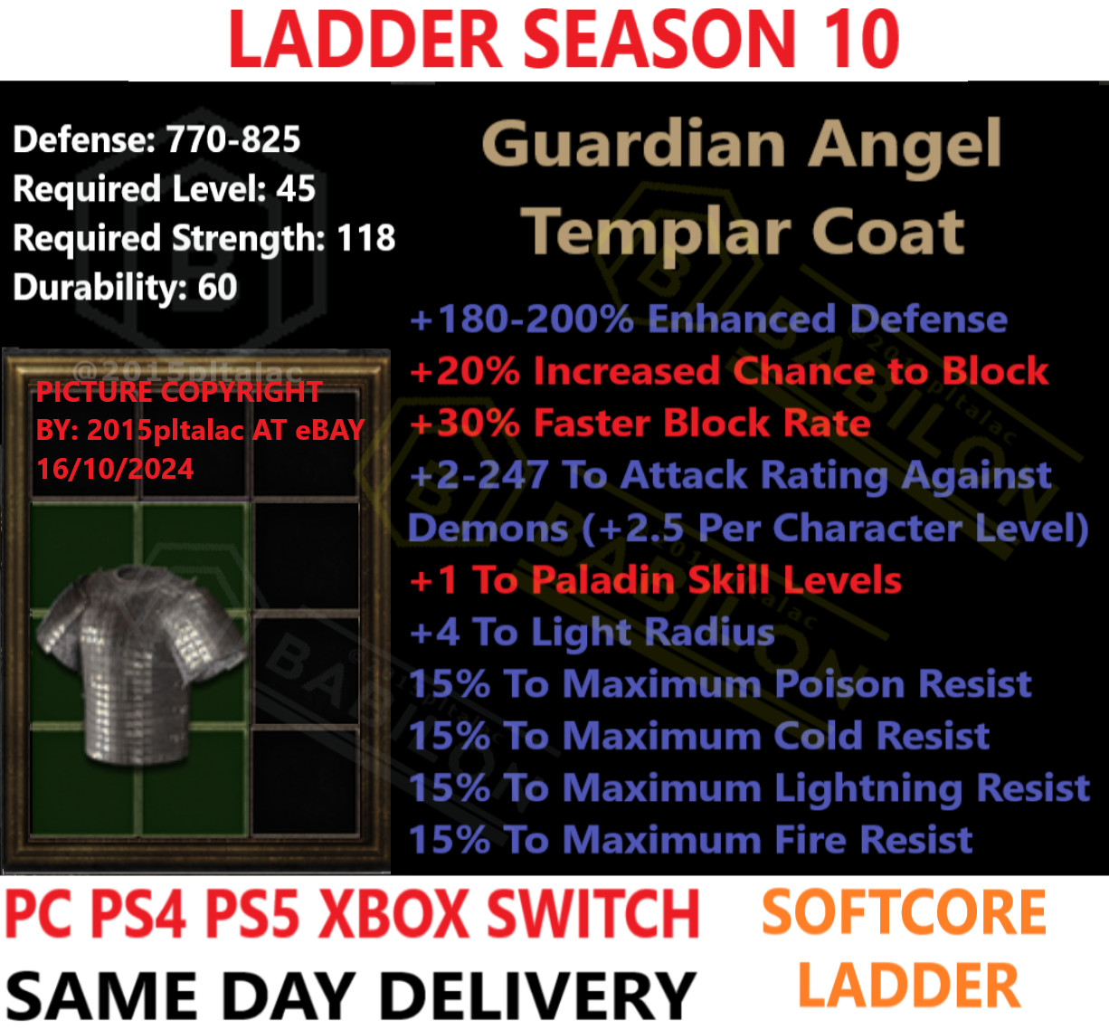 ✅ PC PS4 PS5 XBOX SWITCH ✅ LADDER Guardian Angel DIABLO 2 RESURRECTED D2R ITEMS