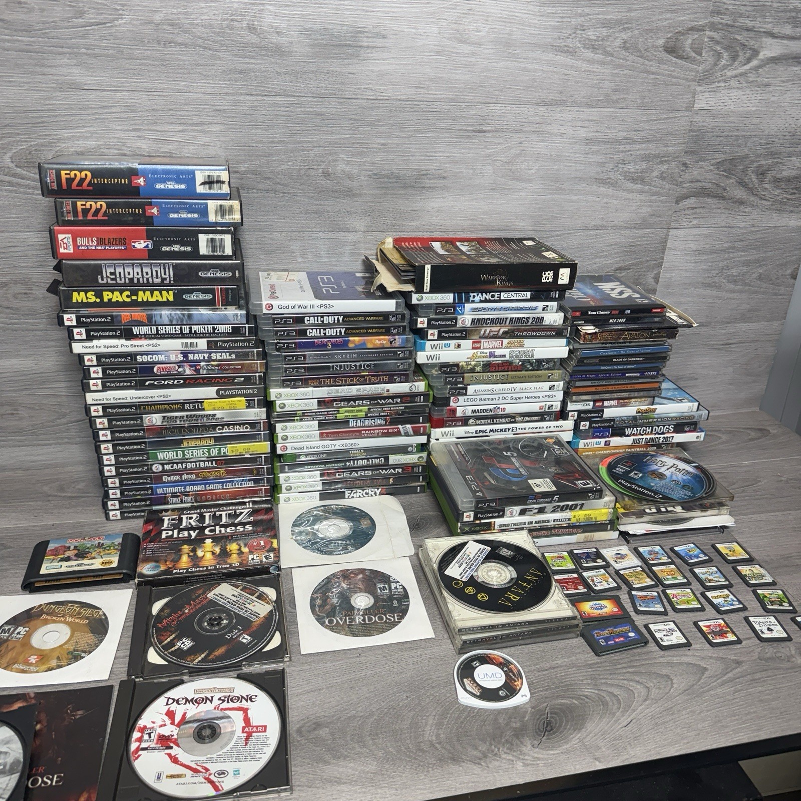 125+ Video Game Bulk Lot – Untested/As-Is – PS2, PS3, Xbox 360, Wii, Sega, 3DS