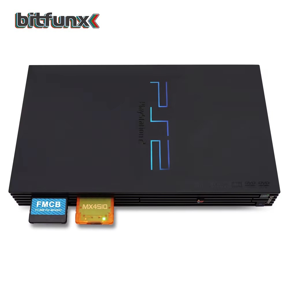 MX4SIO SIO2SD SD Card Adapter for PS2 Memory Card Expansion for SIO Blue Clear
