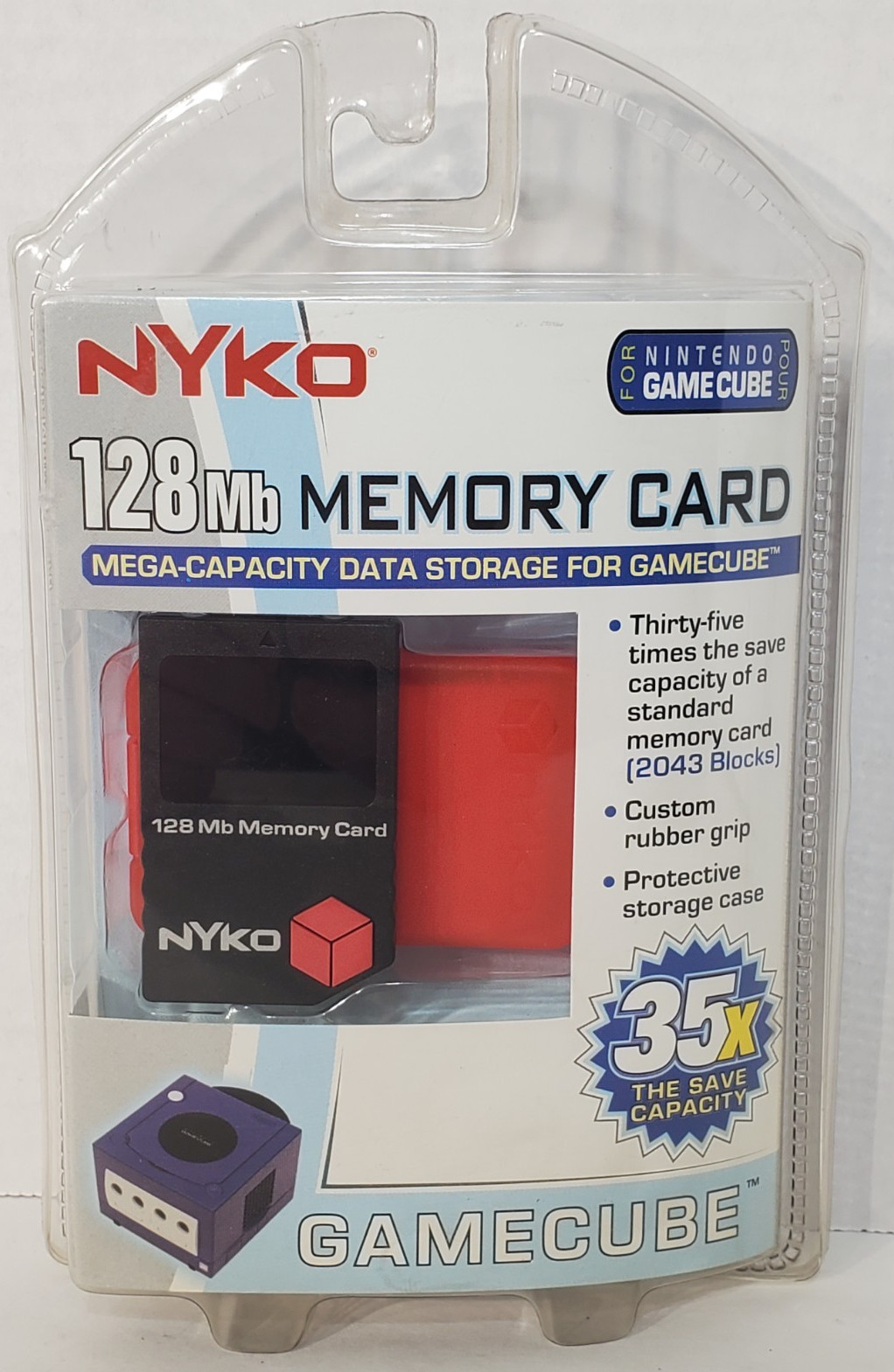 Nyko 128Mb (2043-Blocks) Memory Card for Nintendo GameCube – Sealed NEW NOS
