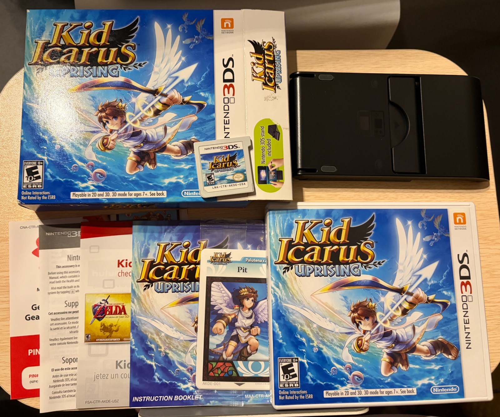 Kid Icarus: Uprising (Nintendo 3DS, 2012) tested Box, Cards, Stand, Game