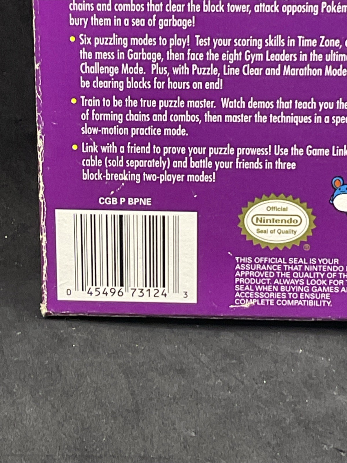 Pokémon Puzzle Challenge (Nintendo Game Boy Color, 2000) Box Only