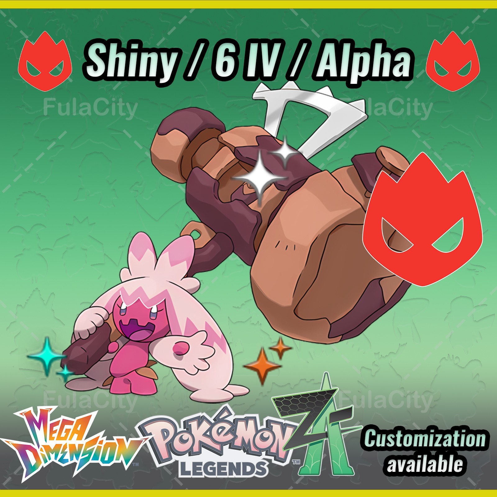 Tinkaton ❗❗❗ Alpha Shiny ❗❗❗ Pokemon Legends ZA ⚫ 6 IV 🟢 @ Any item