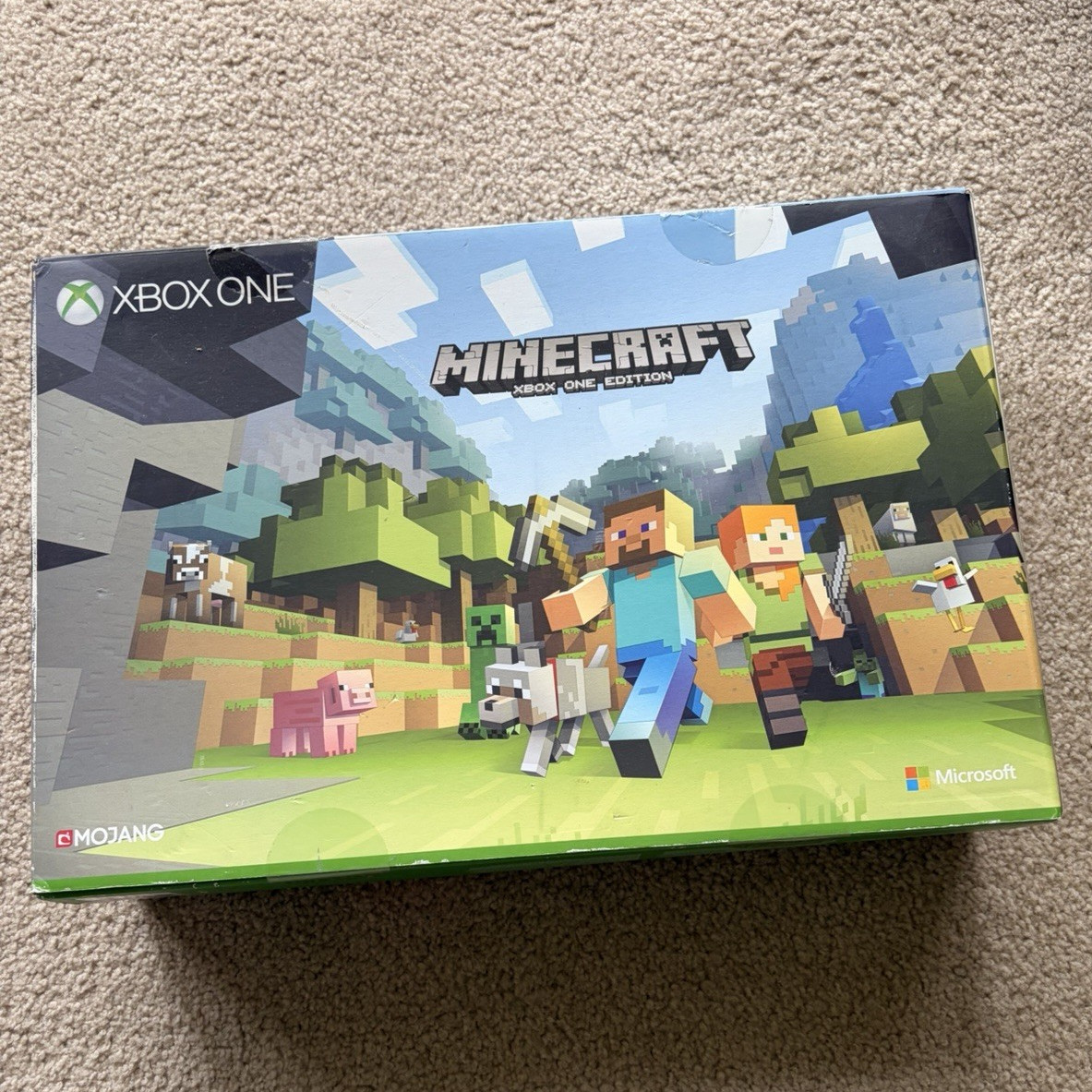 Microsoft Xbox One S White Home Console Blu-Ray Compatible Minecraft Bundle
