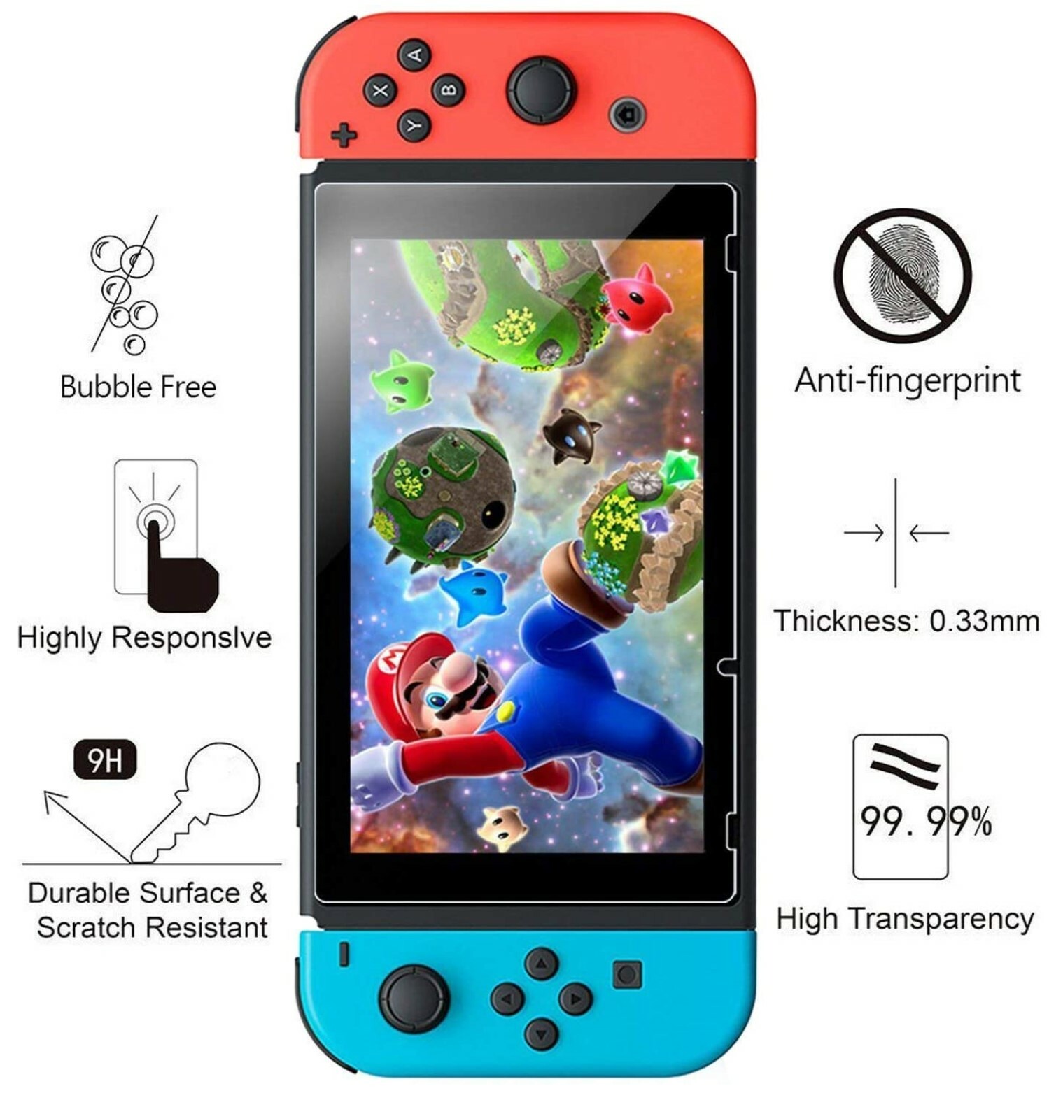 Lot of Nintendo Switch Premium Tempered Ultra Clear Glass Screen Protector