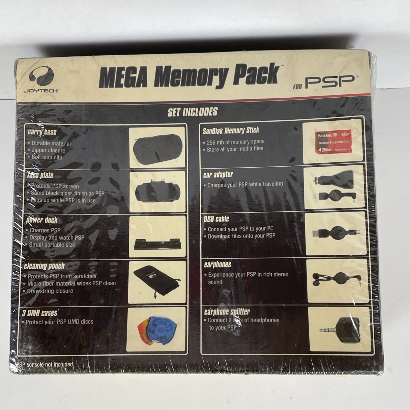 Joytech Mega Memory Pack for Psp W/ 256mb Sandisk Memory Stick 13 Accessories