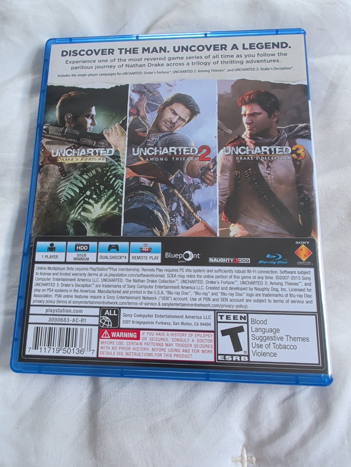 Uncharted The Nathan Drake Collection Playststion 4 Case Only No Game!