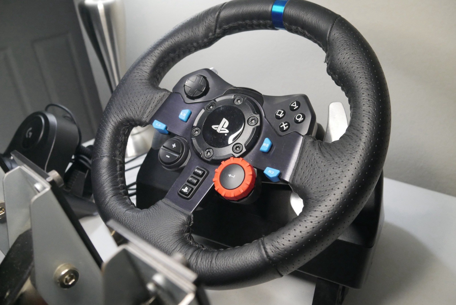 HEAVILY MODDED Logitech G29 Wheel Pedals w/ 2 Gear Shifters PS5 PS4 PC Tested